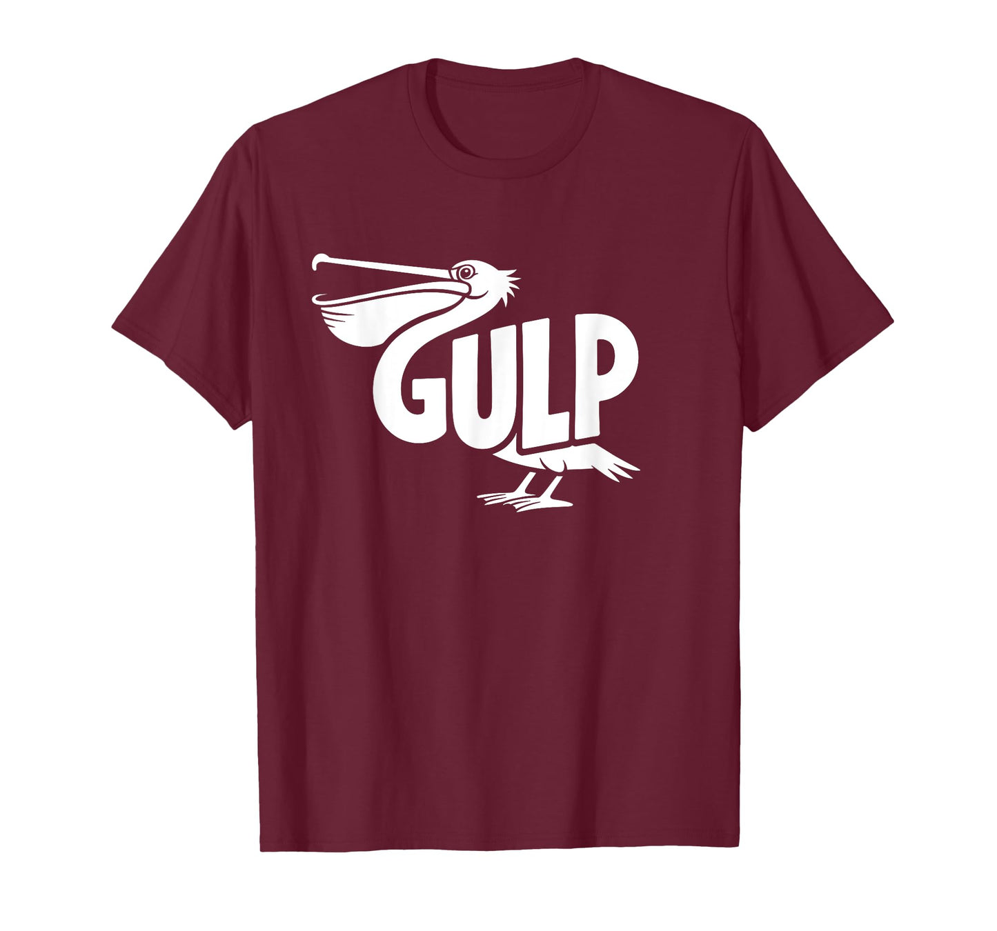 Gulp Pelican Word Art - Birdwatching, Fishing & Ocean Design T-Shirt