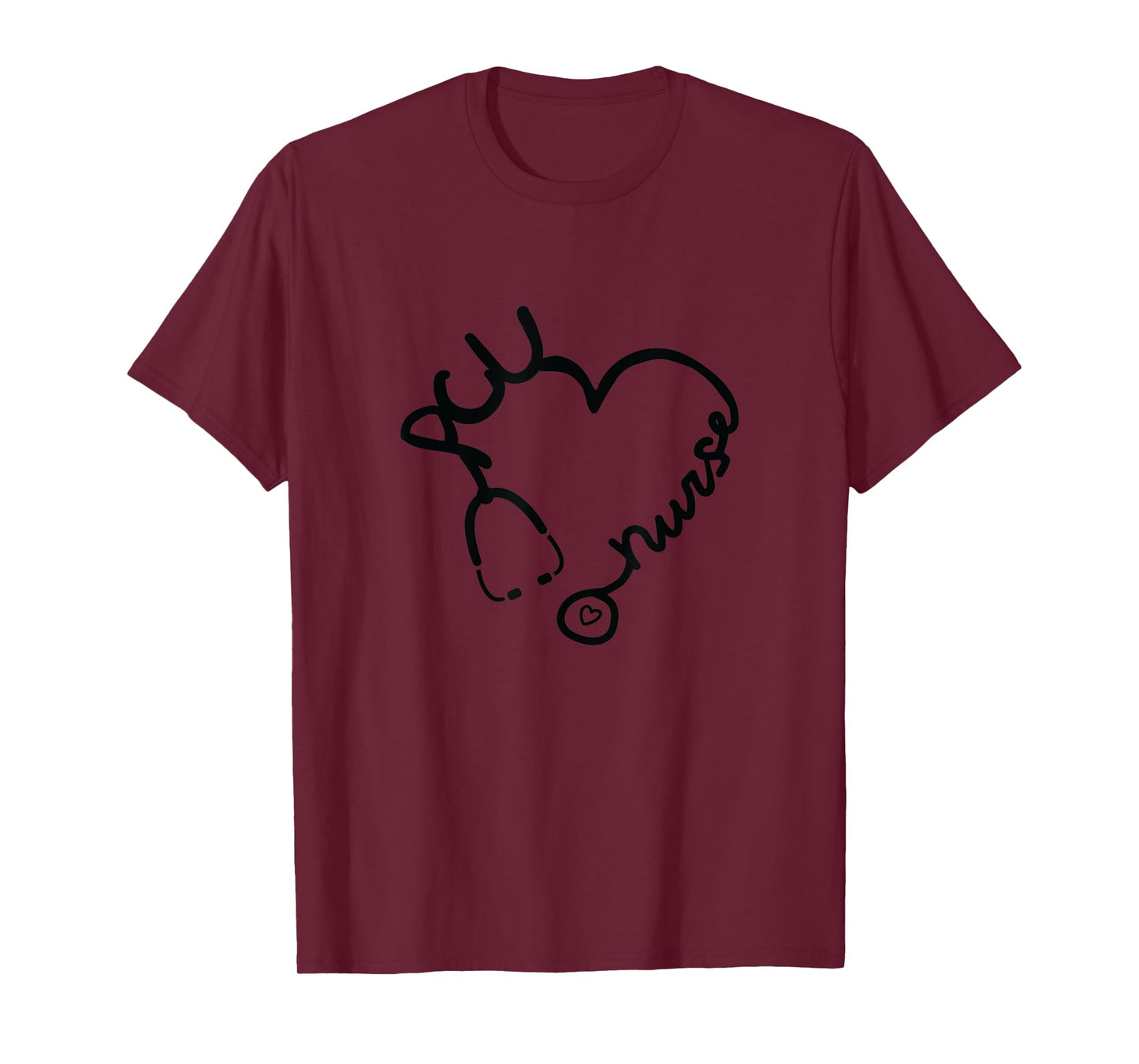 PCU Nurse Stethoscope Heart Nursing T-Shirt