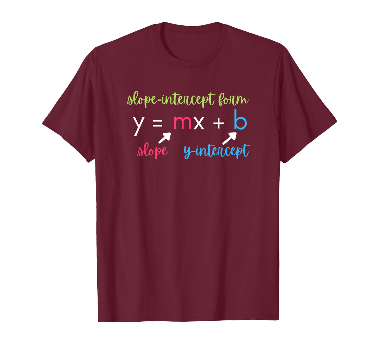 Math Teacher Slope Intercept Form Algebra T-Shirt for Men Women