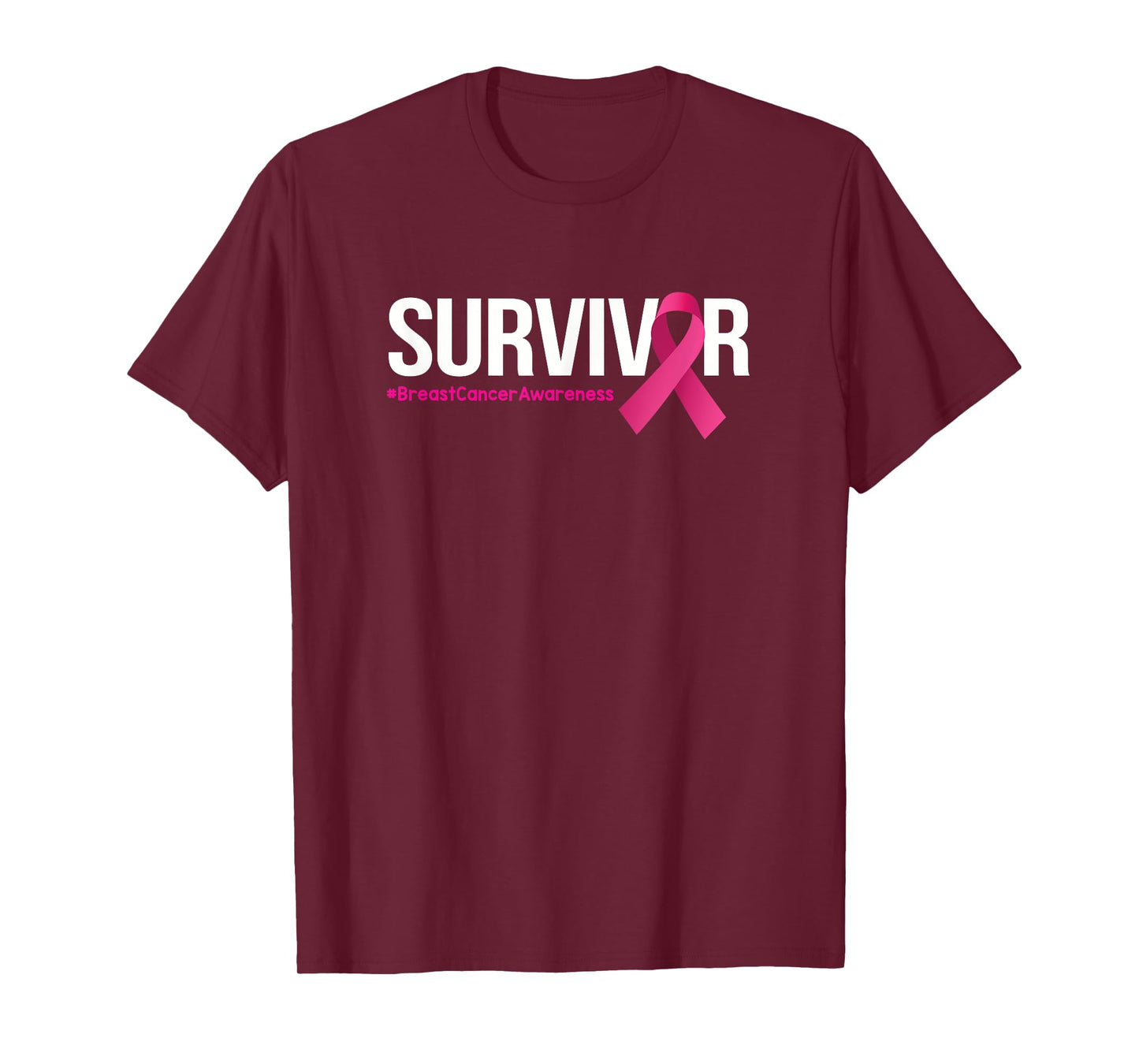 Survivor Breast Cancer Awareness Month Pink Ribbon Womens T-Shirt