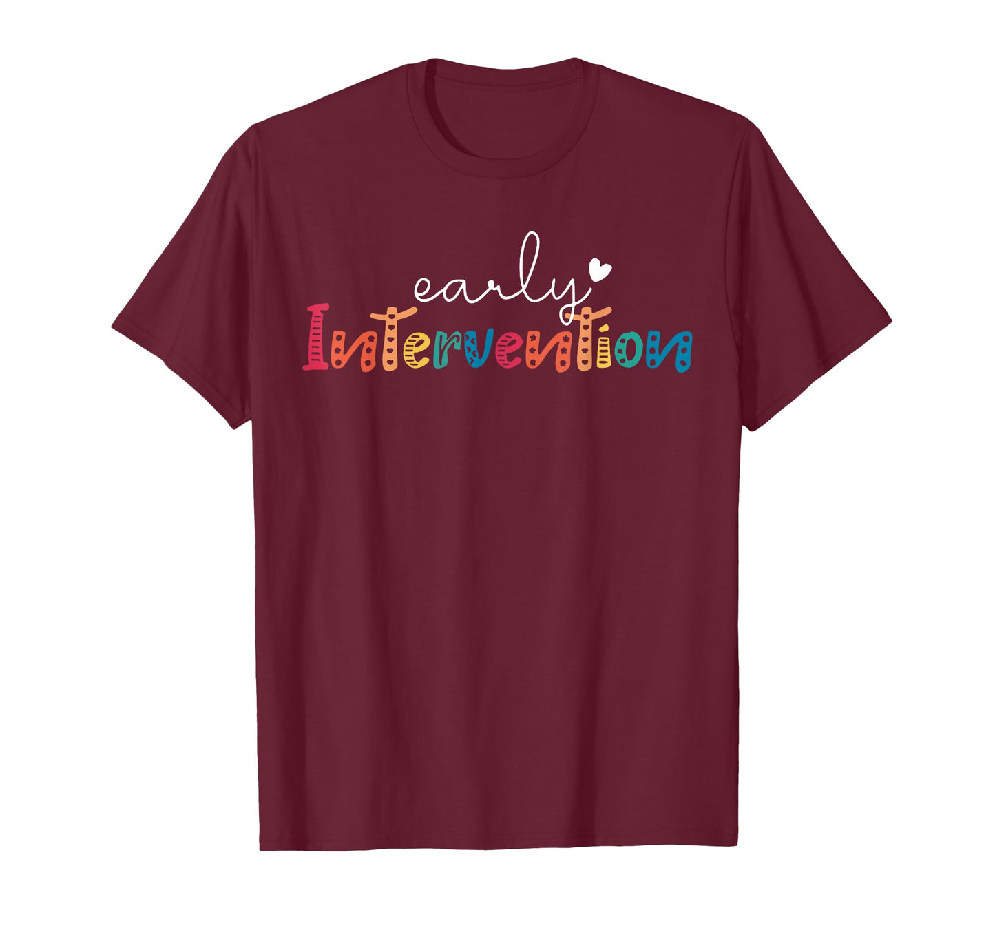 Retro Early Intervention Heart Teacher Interventionist T-Shirt