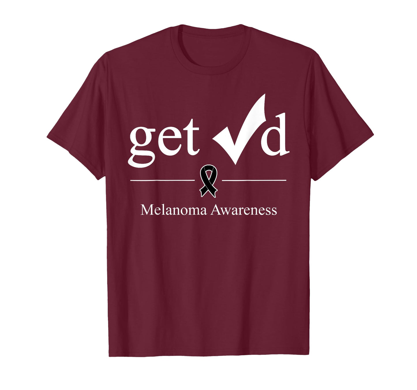 Melanoma TShirt Black Awareness Ribbon Tee Get Checked T-Shirt