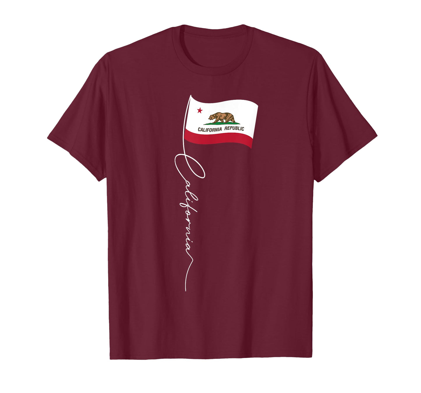 California Signature Flag Pole - Elegant Californian Flag T-Shirt