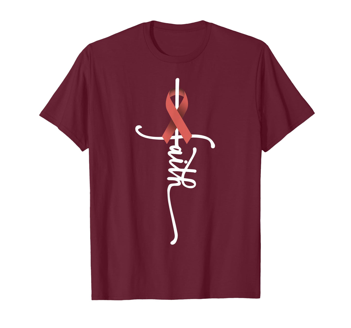 Uterine Cancer Faith Endometrial Cancer Awareness Support T-Shirt