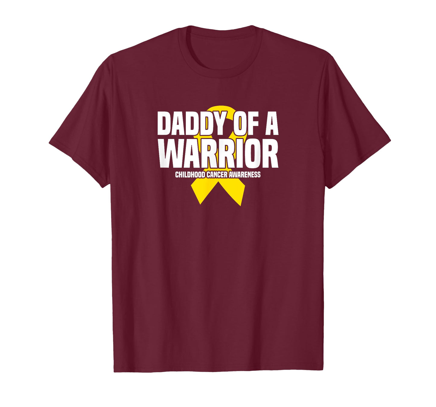 Daddy of a Warrior Yellow Ribbon Childhood Cancer Awareness T-Shirt