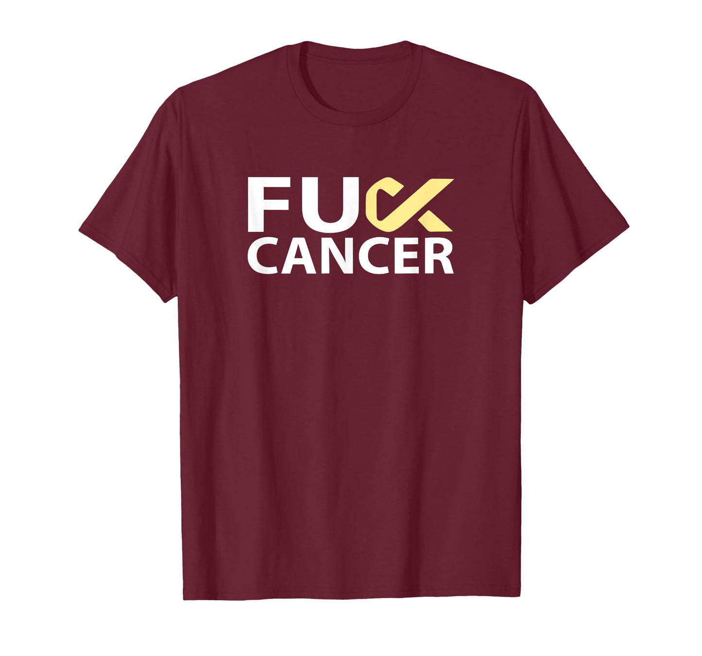 Fuck Bone Cancer F U FU Yellow Ribbon Cancer Awareness T-Shirt