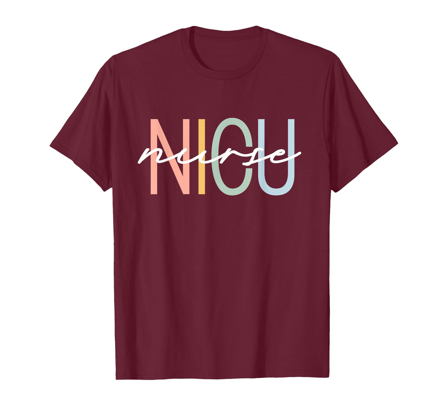 NICU Nurse ICU Neonatal Boho Rainbow Team Tiny Humans Retro T-Shirt