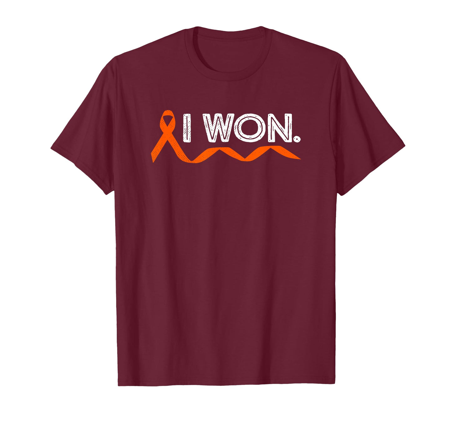 SHIRTSIDE Leukemia Cancer I Won Orange Ribbon Awareness Warriors T-Shirt