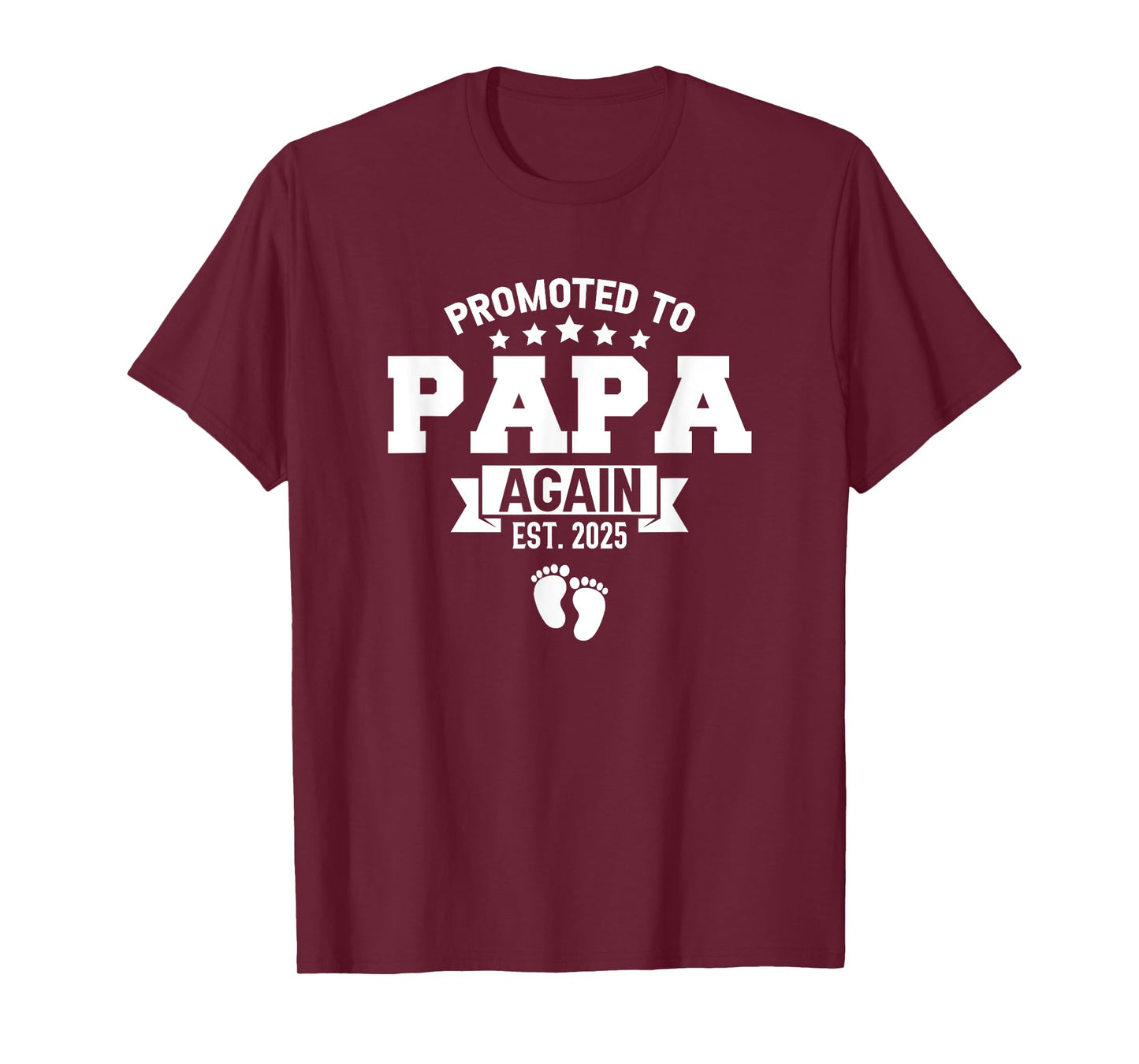 Promoted To Papa Again 2025 Funny Pregnancy Announcement T-Shirt