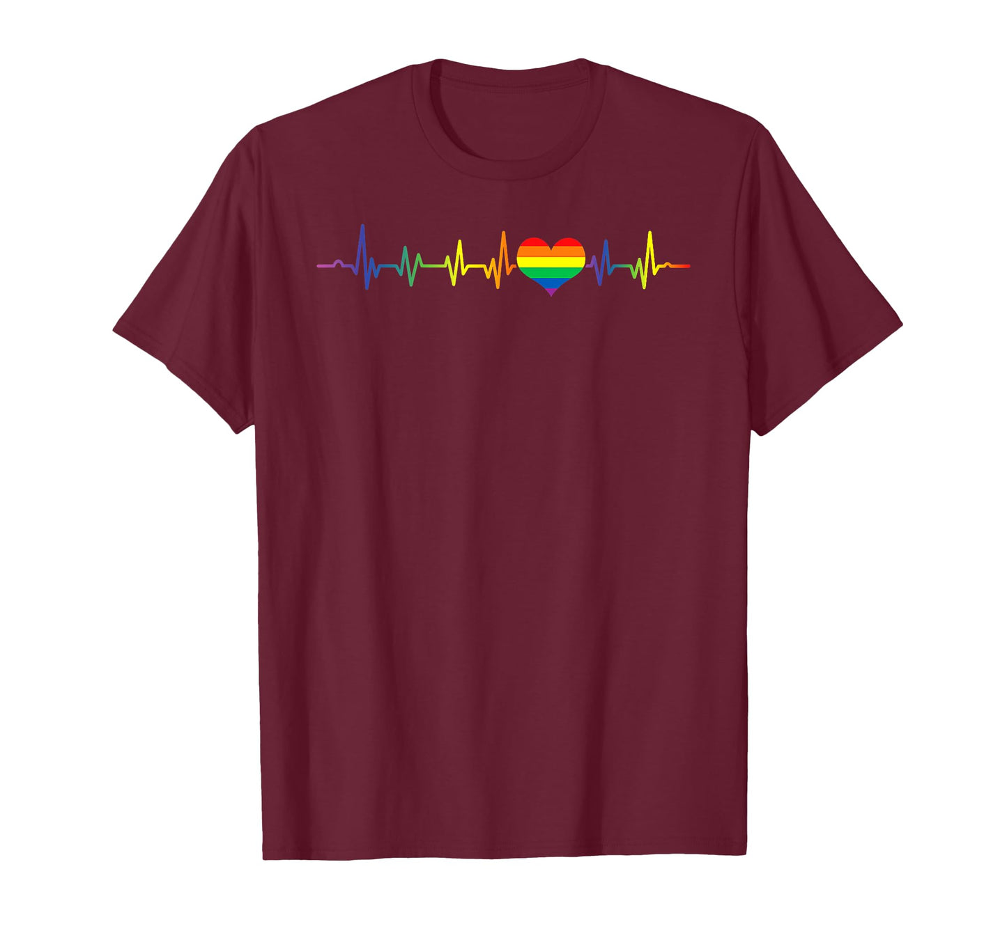 Heartbeat Rainbow Heart Gay LGBT Pride Medical Nurse T-Shirt