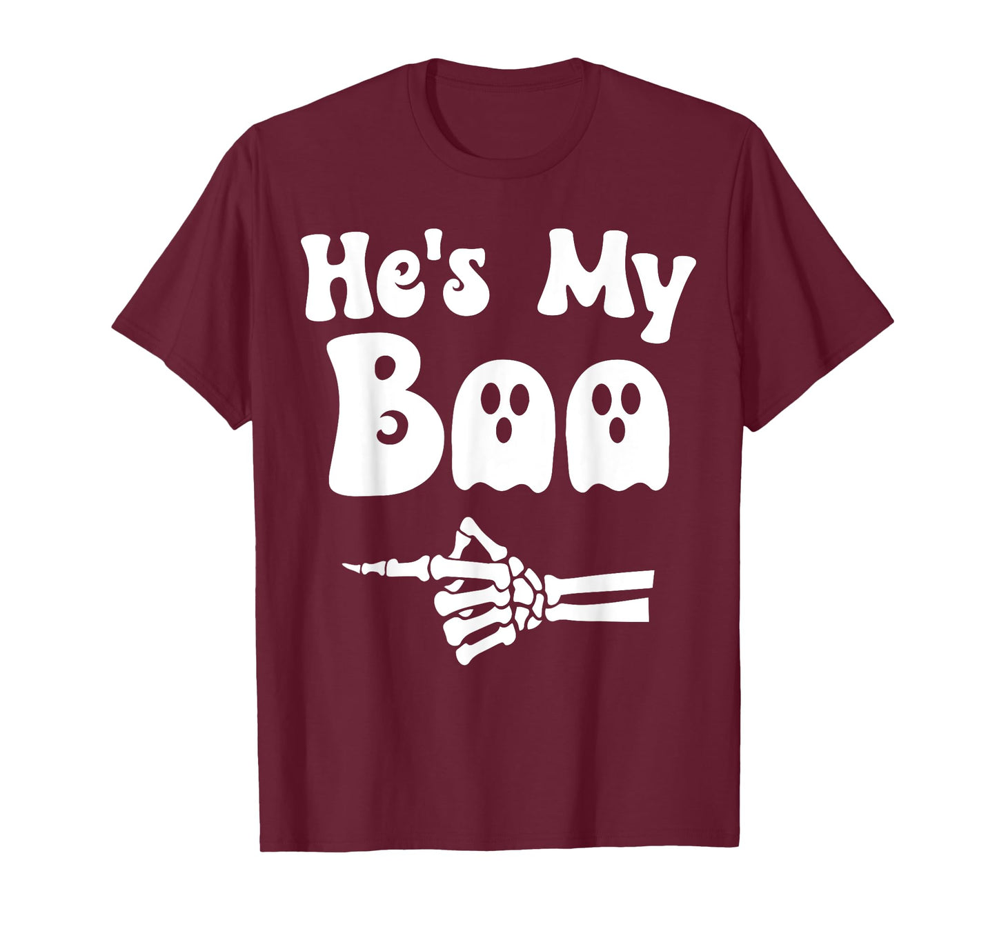 He's My Boo Matching Couple Halloween Couples She's My Boo T-Shirt