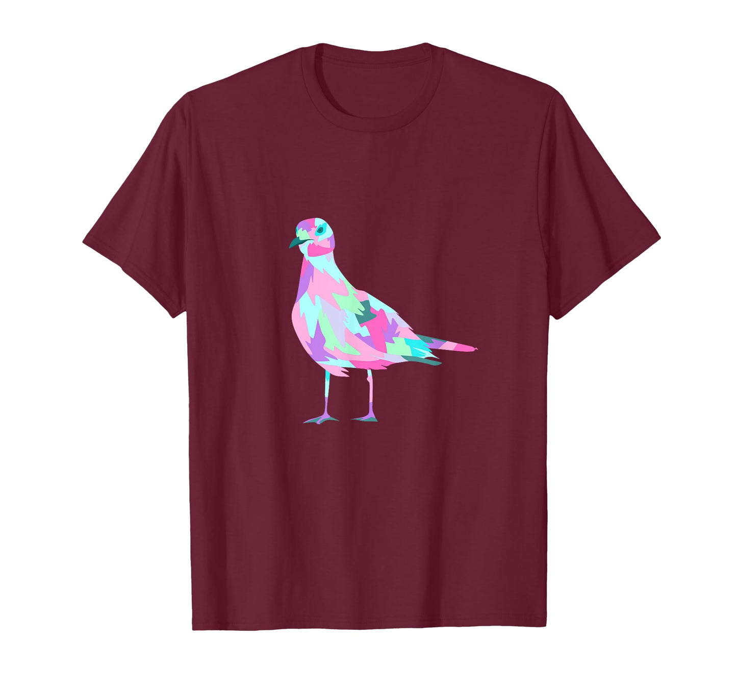 Colorful Pop Art Watercolor Seagull Graphic T-Shirt