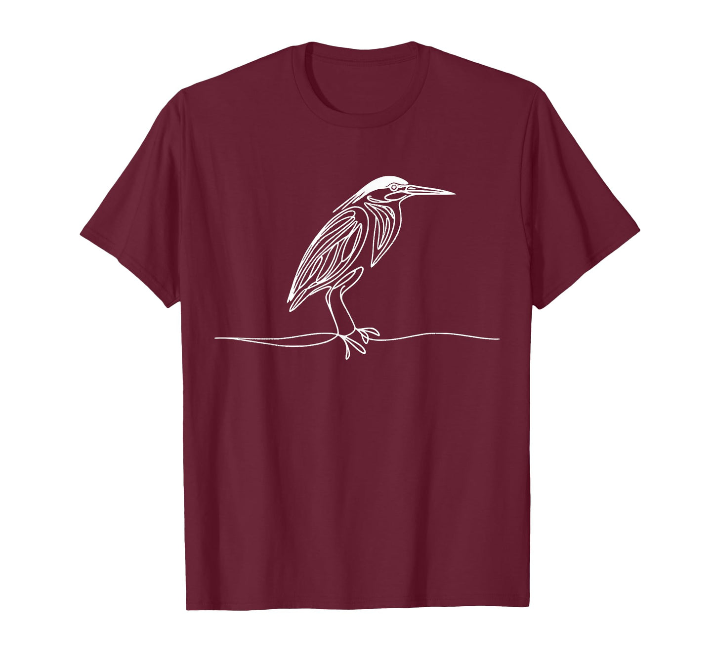 Line Art Bird Ornithologist Green Heron T-Shirt