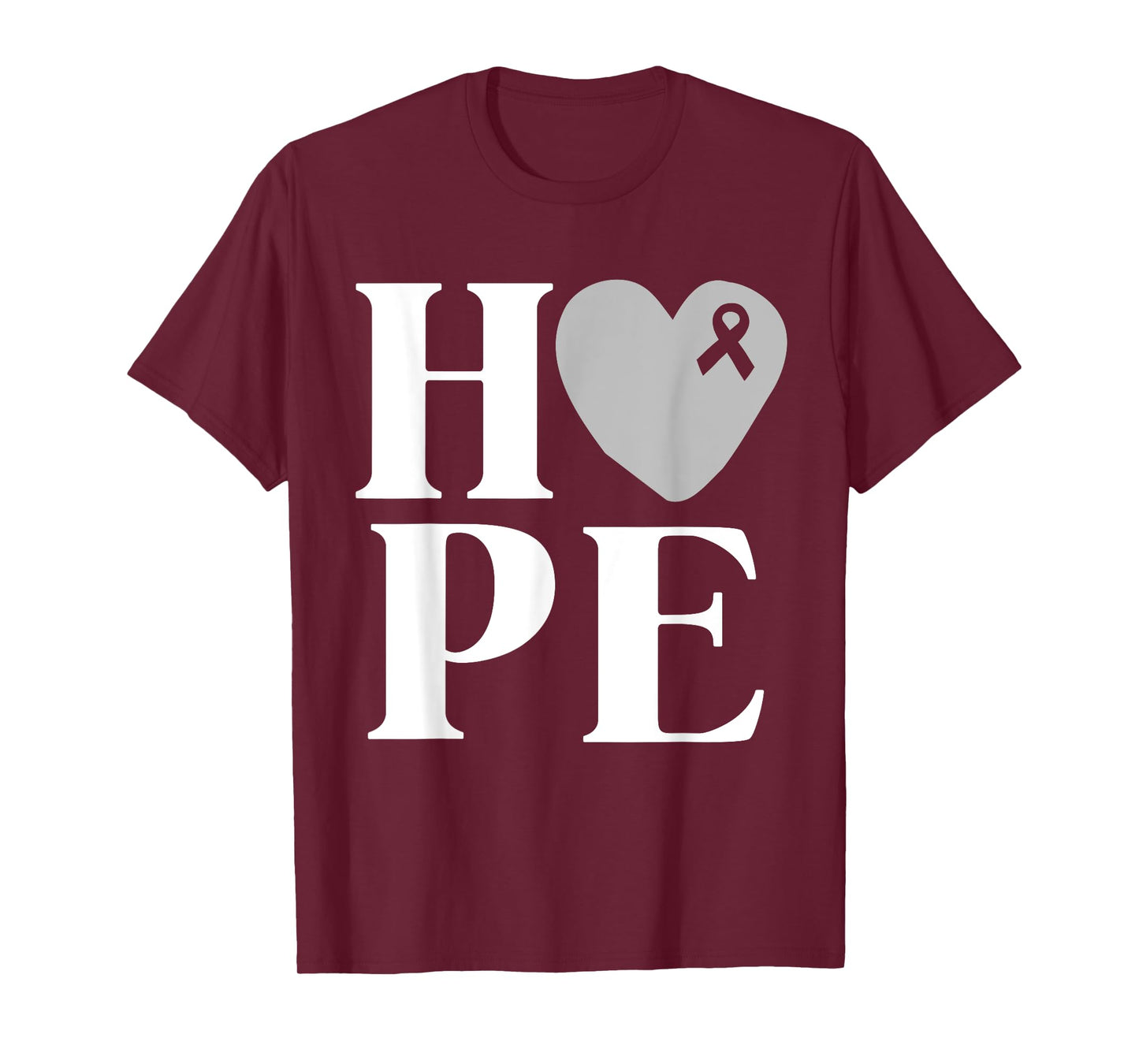 Brain Cancer Awareness Shirt Hope Grey Ribbon Awareness T-Shirt