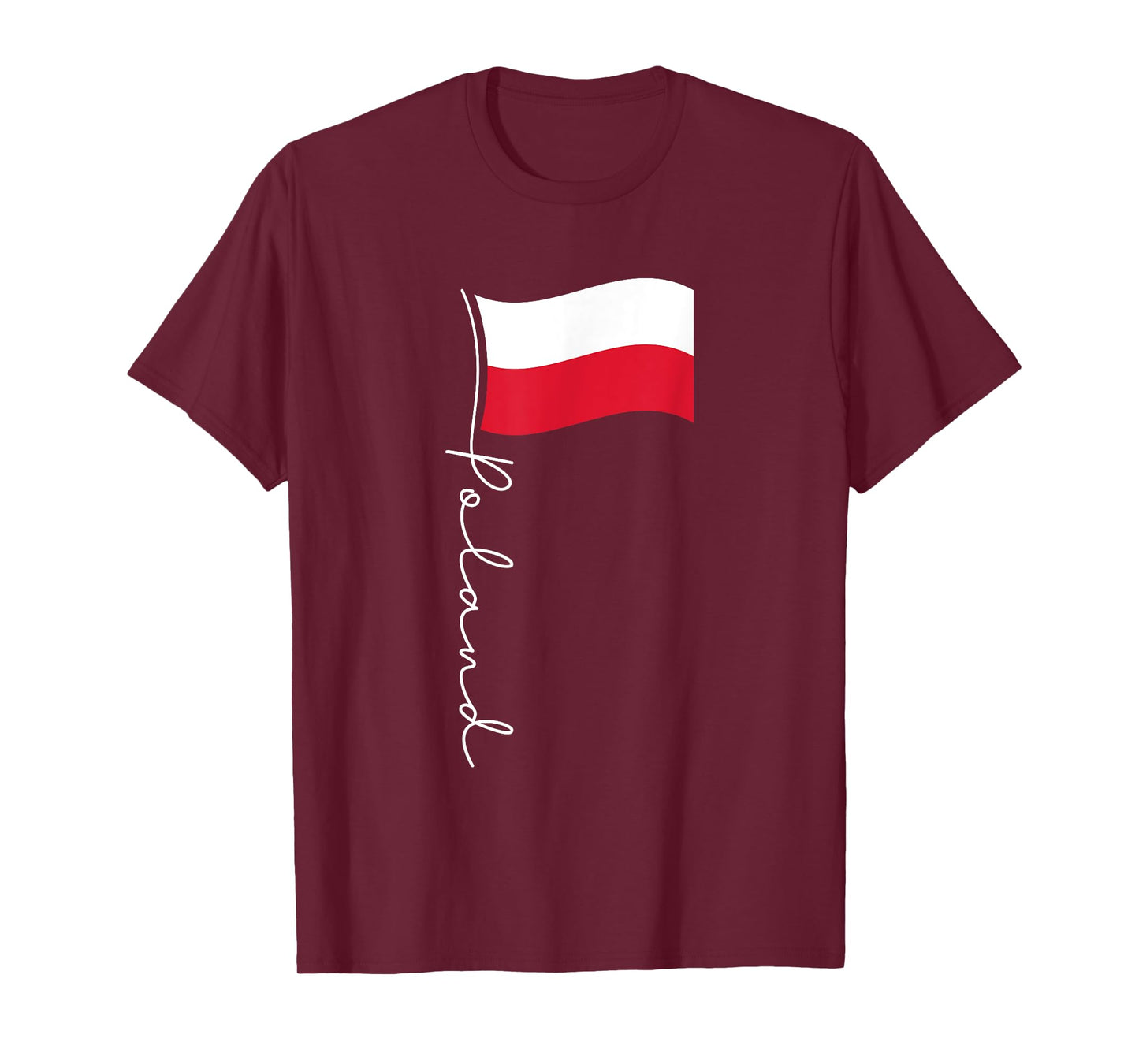 Poland Signature Flag Pole - Elegant Patriotic Polish Flag T-Shirt