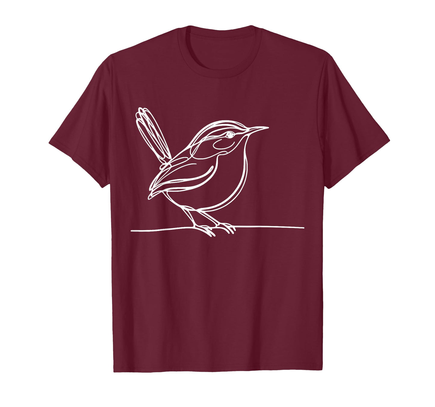 Line Art Bird & Ornithologist Carolina Wren T-Shirt