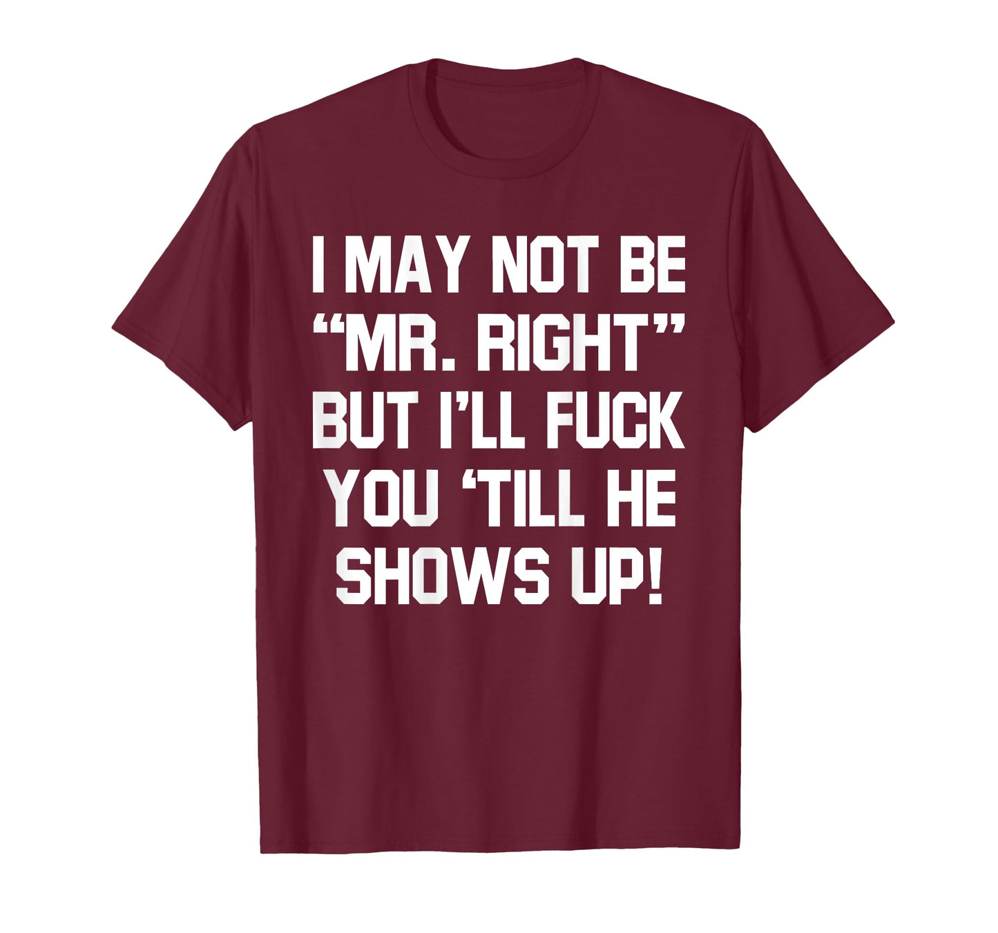 I May Not Be Mr Right But I'll Fck You 'Till He Shows Up T-Shirt