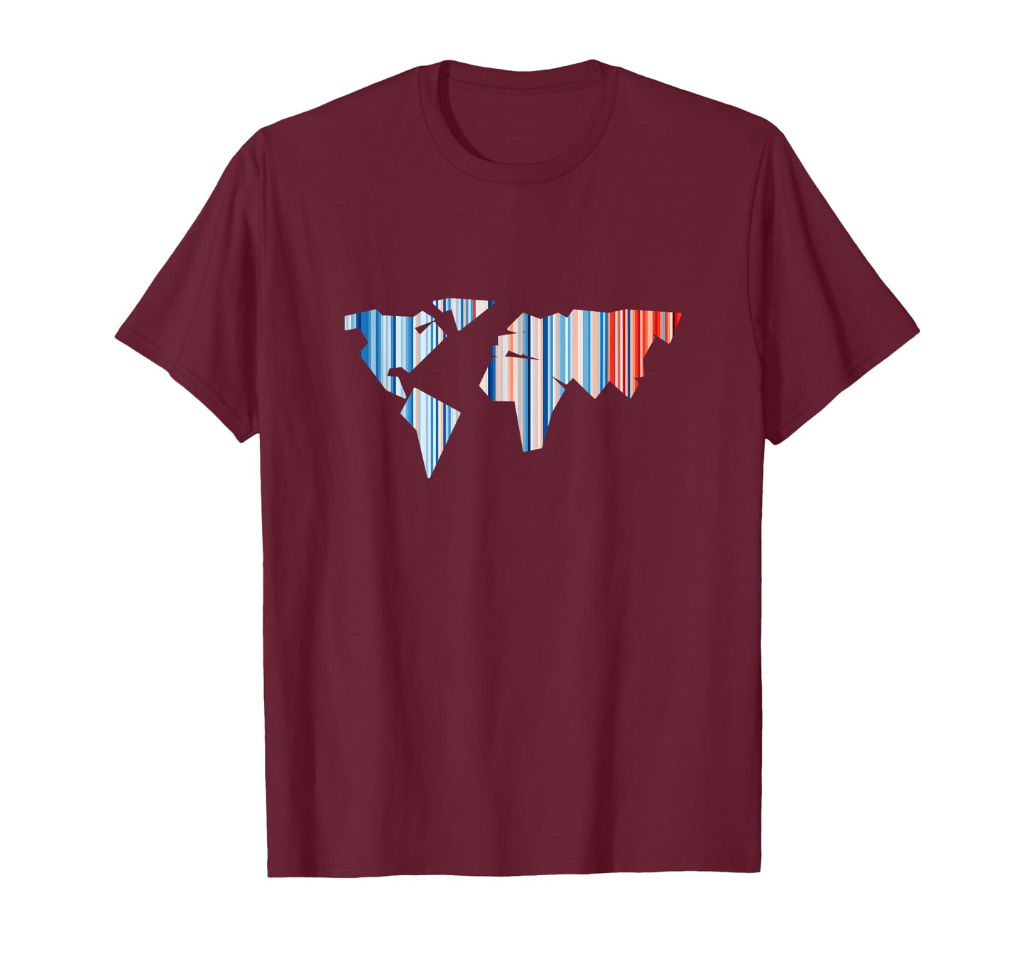Climate Change - Warming Stripes - World Map T-Shirt