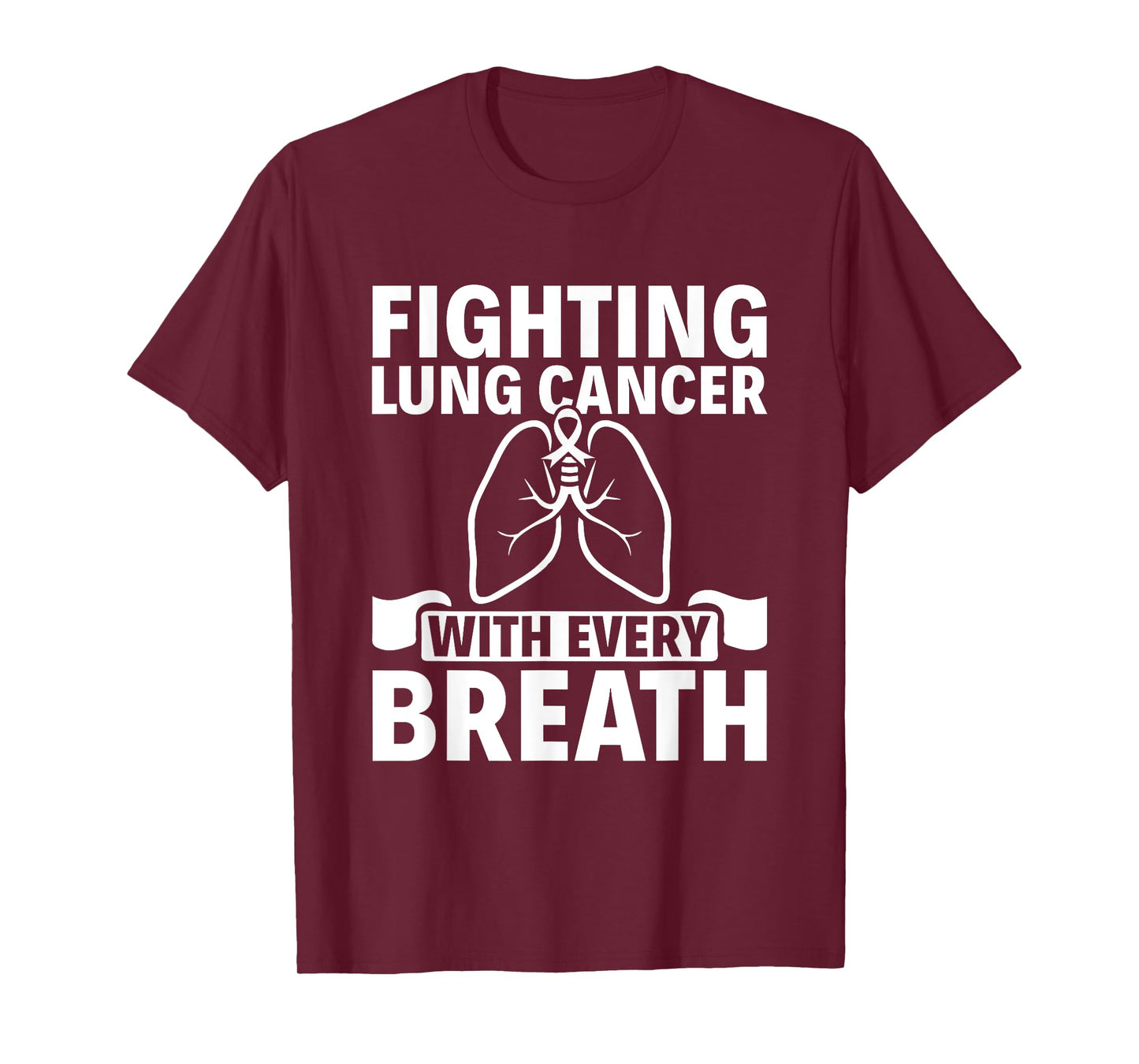 Fighting With Every Breath - Lung Cancer Awareness T-Shirt