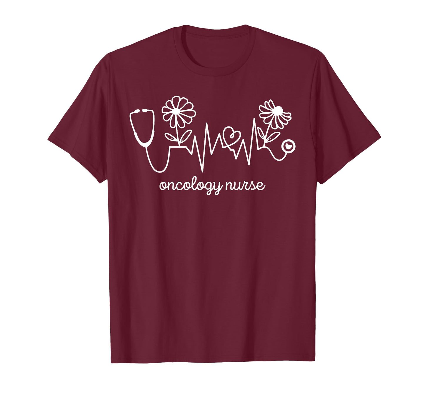 Oncology Nurse Heartbeat Wildflower Oncologist Nursing Grad T-Shirt