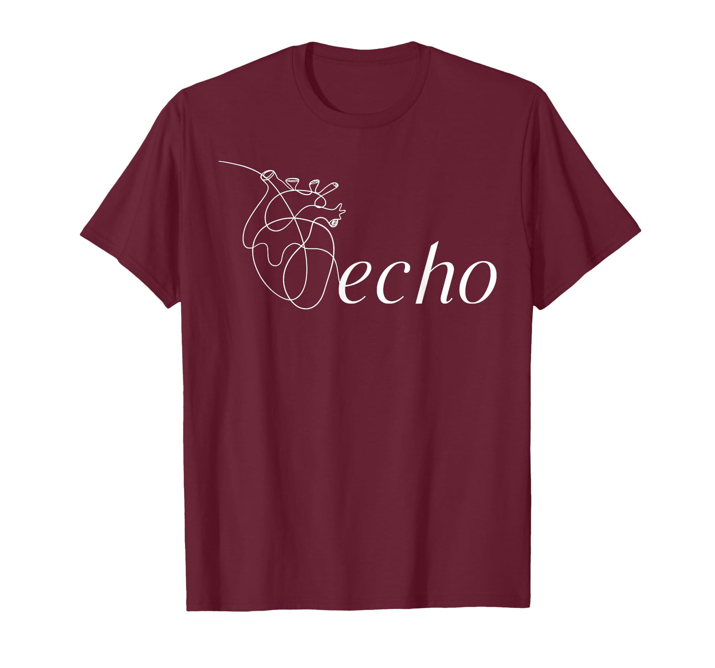 Anatomical Heart Echo Tech Cardiac Sonographer Echo Vascular T-Shirt