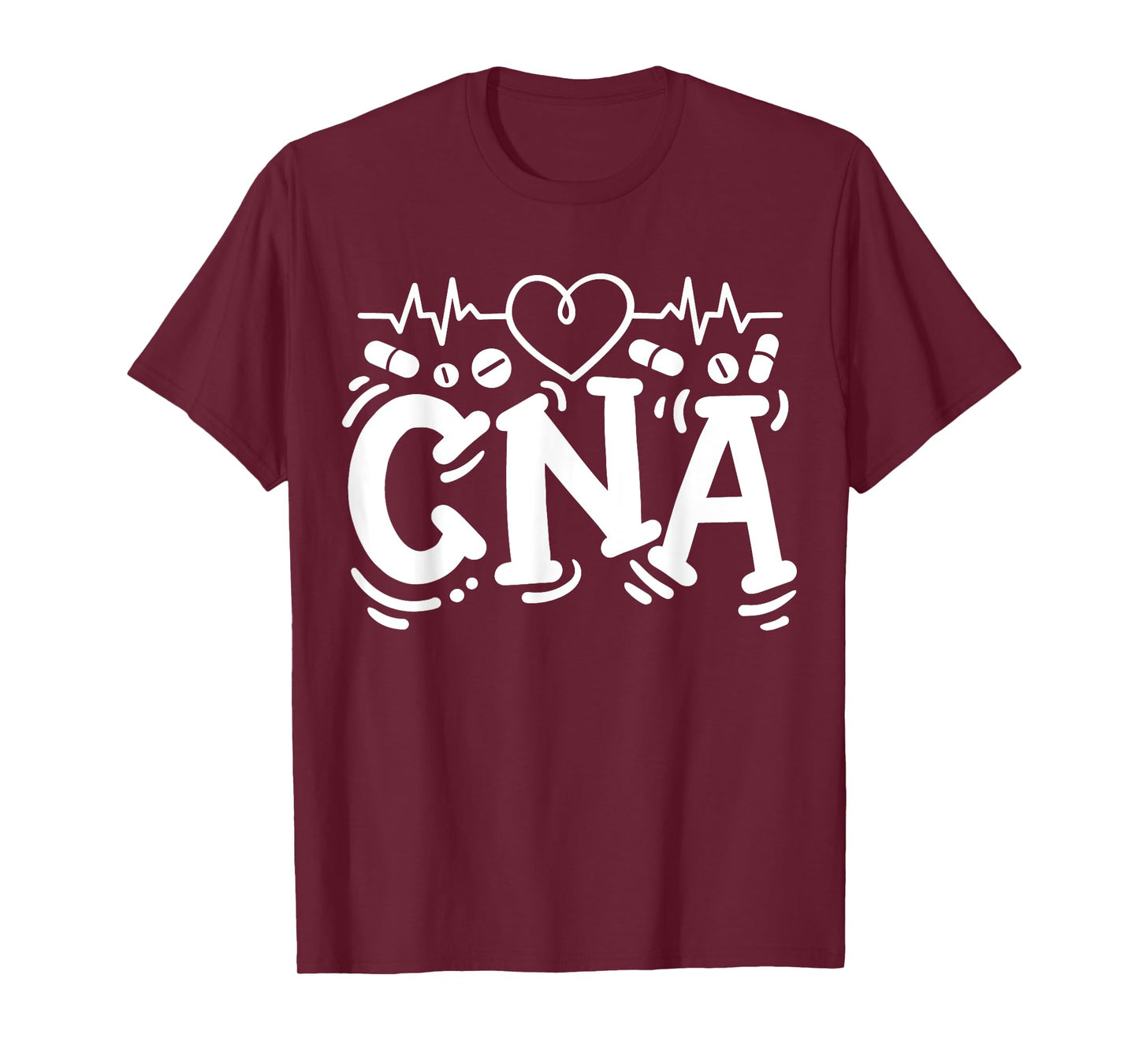 CNA Certified Nursing Assistant Heartbeat Love T-Shirt