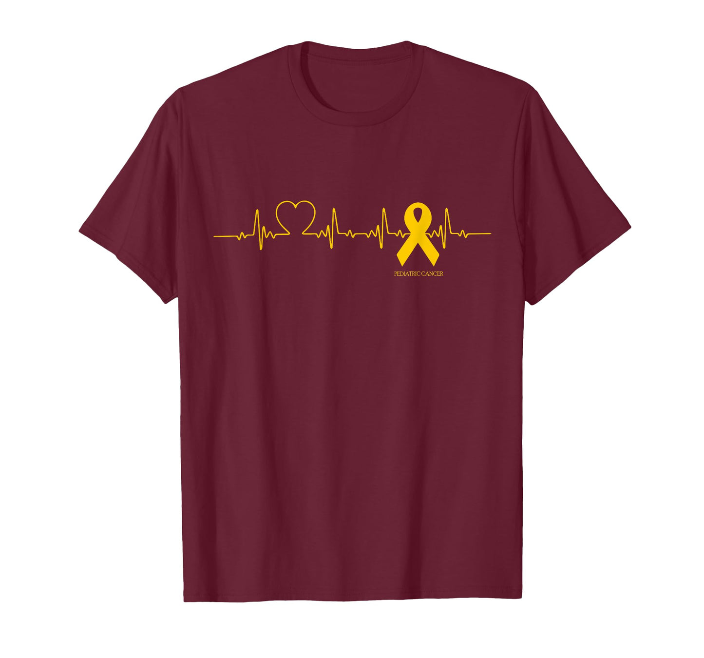 Pediatric Cancer Shirt Cancer Heartbeat Gift Tee For Kids T-Shirt