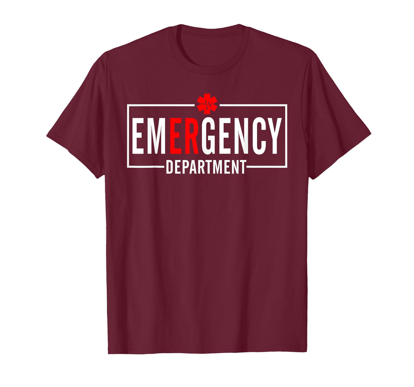 Emergency Room ER RN Nurse Department Healthcare Nursing T-Shirt, Unisex-Adults, Short Sleeve, T-Shirt, Black, Small