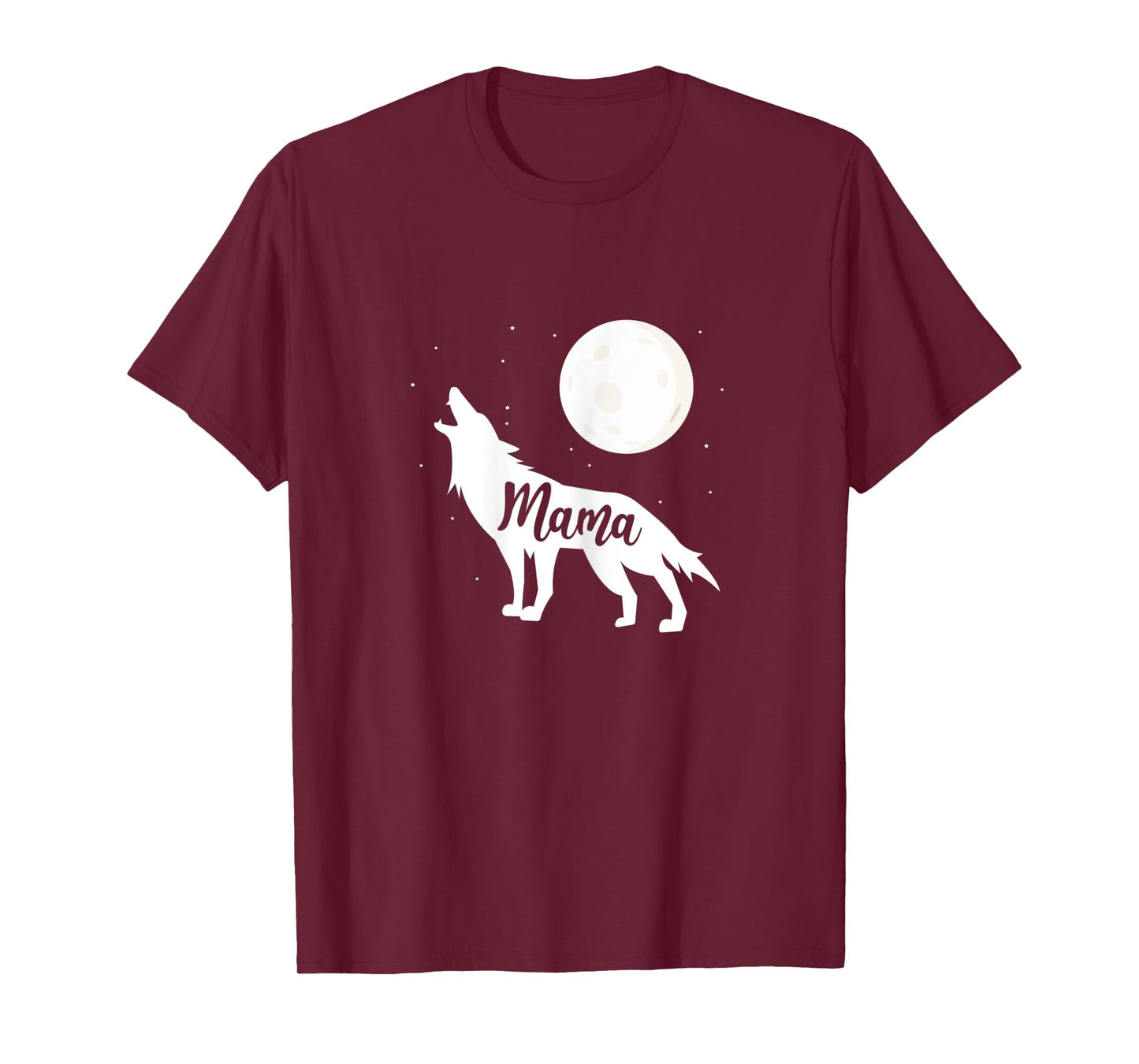 Womens Mama Wolf Wolves Full Moon Mother's Day T-Shirt