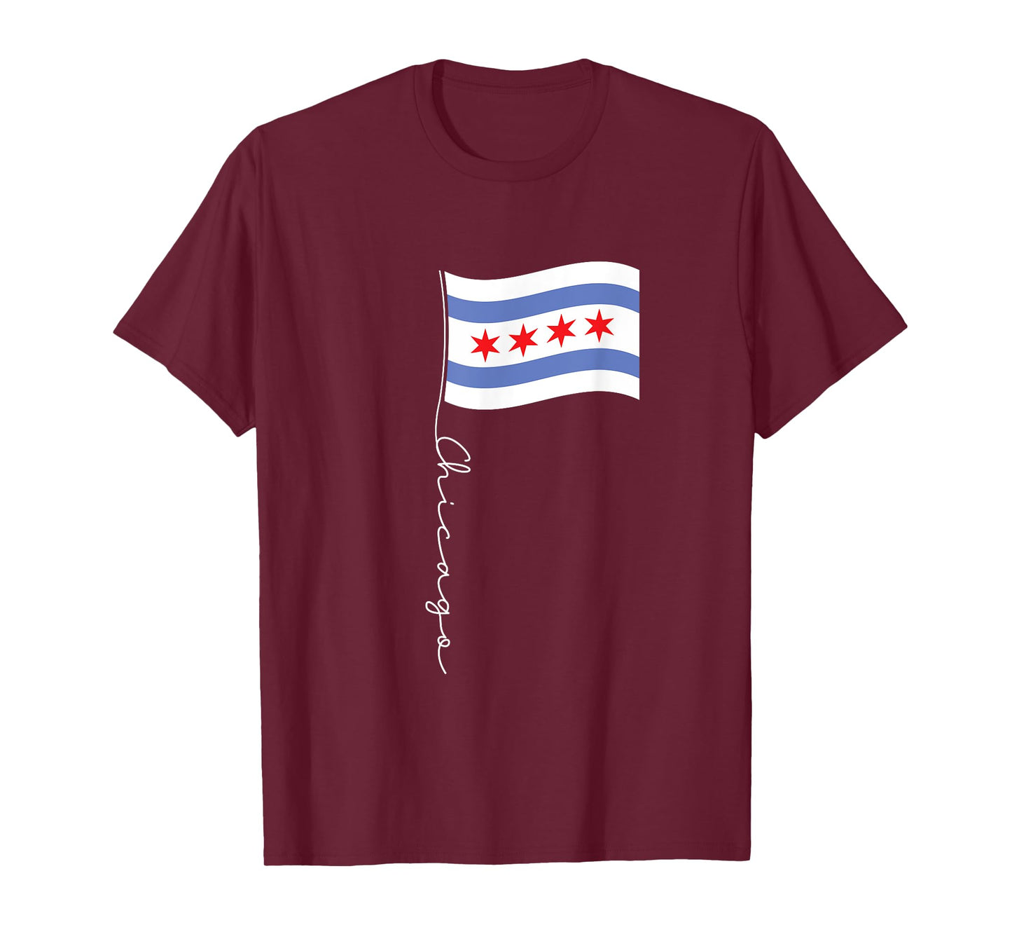 Family Heritage Gifts Chicago Signature Flag Pole - Elegant Chicagoan Flag T-Shirt