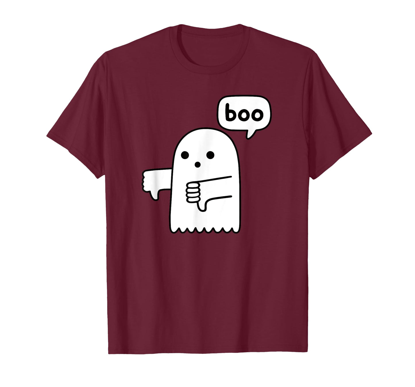 Funny Thumbs Down Ghost Screaming Boo Disapproval T-Shirt