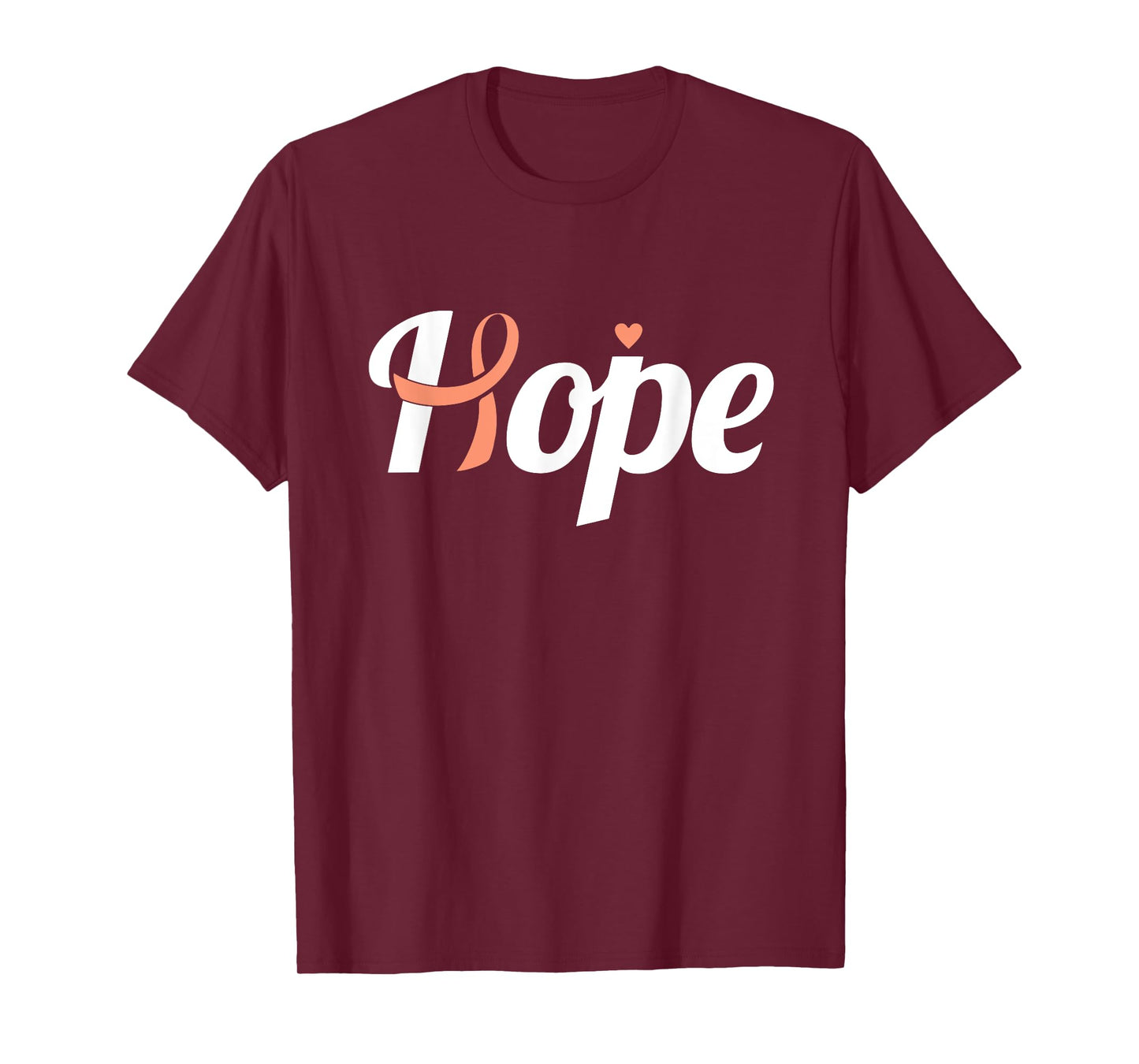 Endometrial Cancer Hope Uterine Cancer Ribbon Awareness T-Shirt
