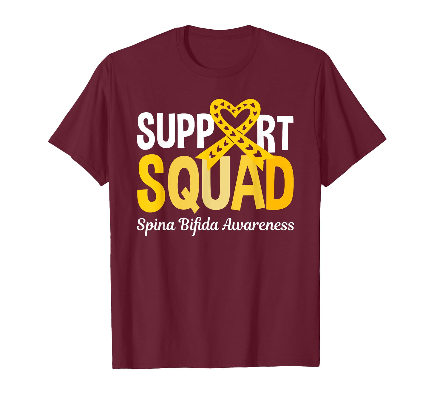 Support Squad Spina Bifida Awareness Yellow Ribbon Symbol T-Shirt