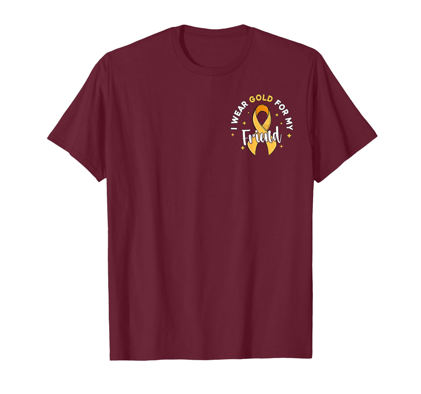 I Wear Gold For My Friend Pocket Childhood Cancer Awareness T-Shirt