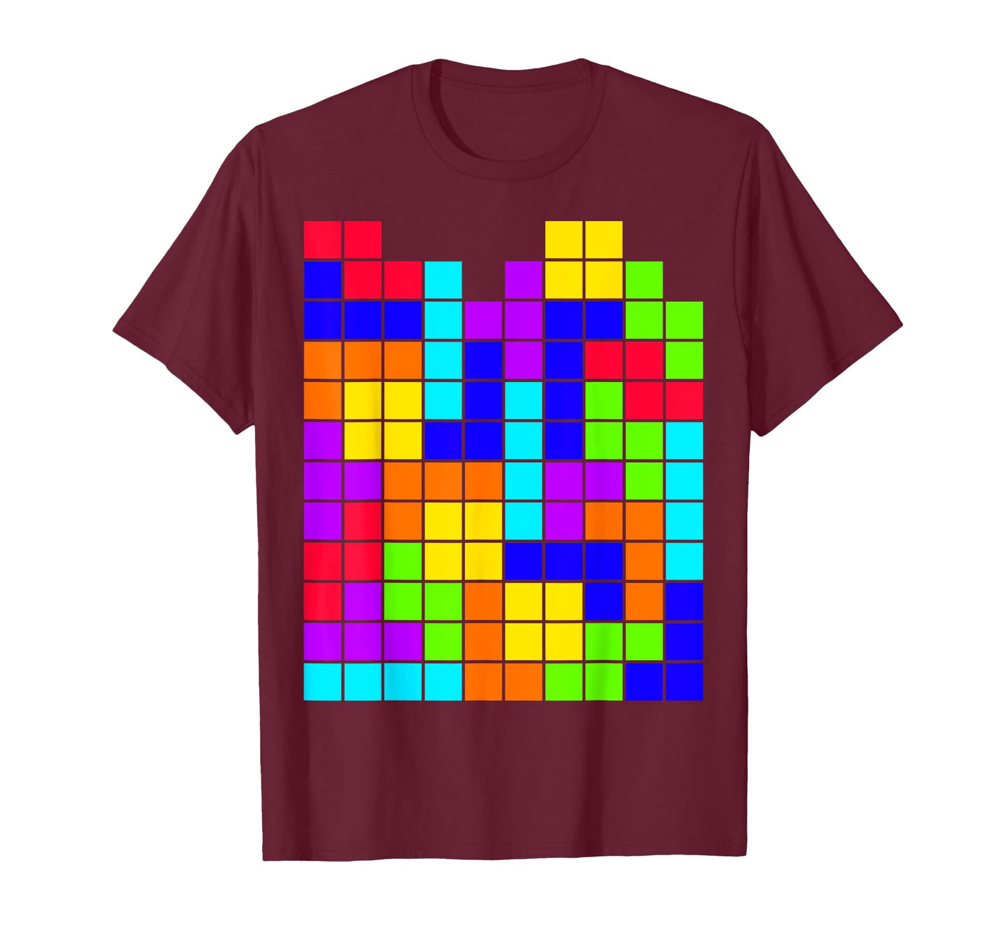 Nerdy Tetrominoes Block Puzzle Video Game Math Teacher Geek Men Women Girls Kids T-Shirt