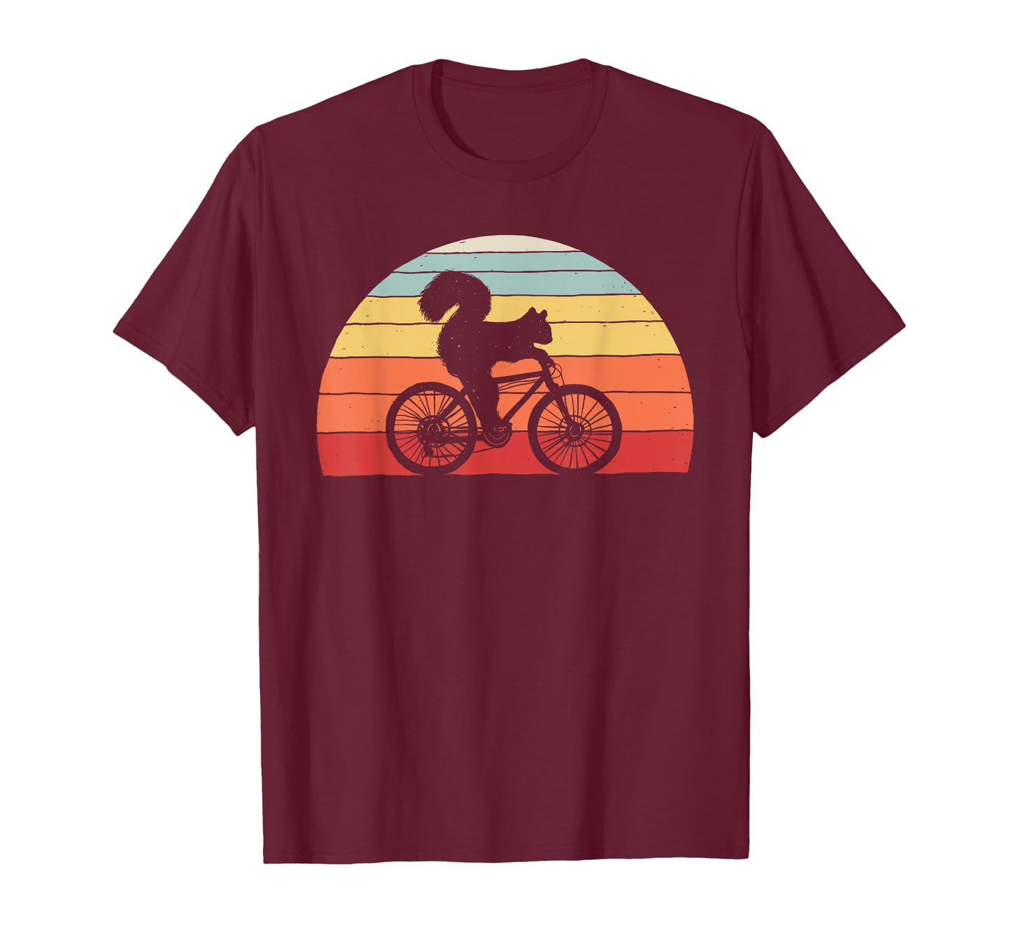 Vintage Retro Squirrel Riding A Bicycle Bike Squirrel T-Shirt