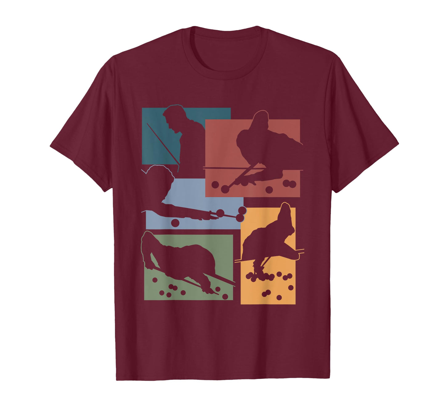 Funny Snooker Billiard Player Eight Ball Design Pool Player T-Shirt