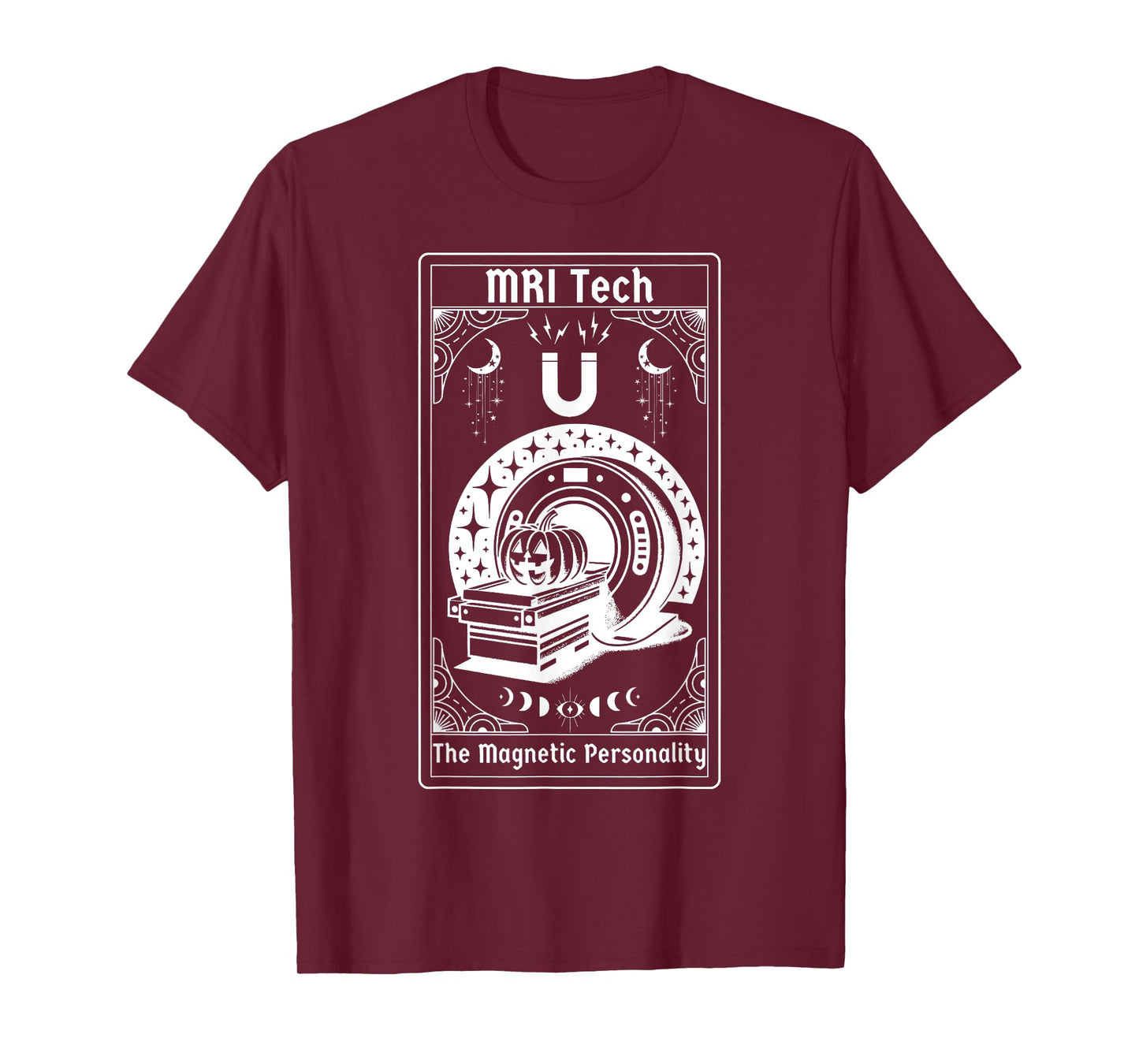 Witchy MRI Tech Tarot Card Pumpkin Funny Halloween Xray Tech T-Shirt