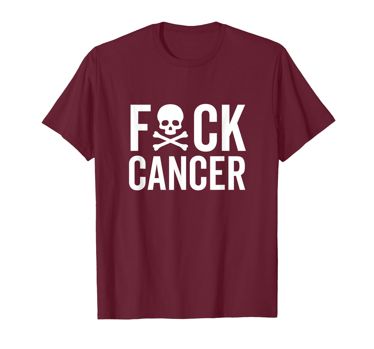Fuck Cancer Skull and Crossbones Skeleton Breast Awareness T-Shirt