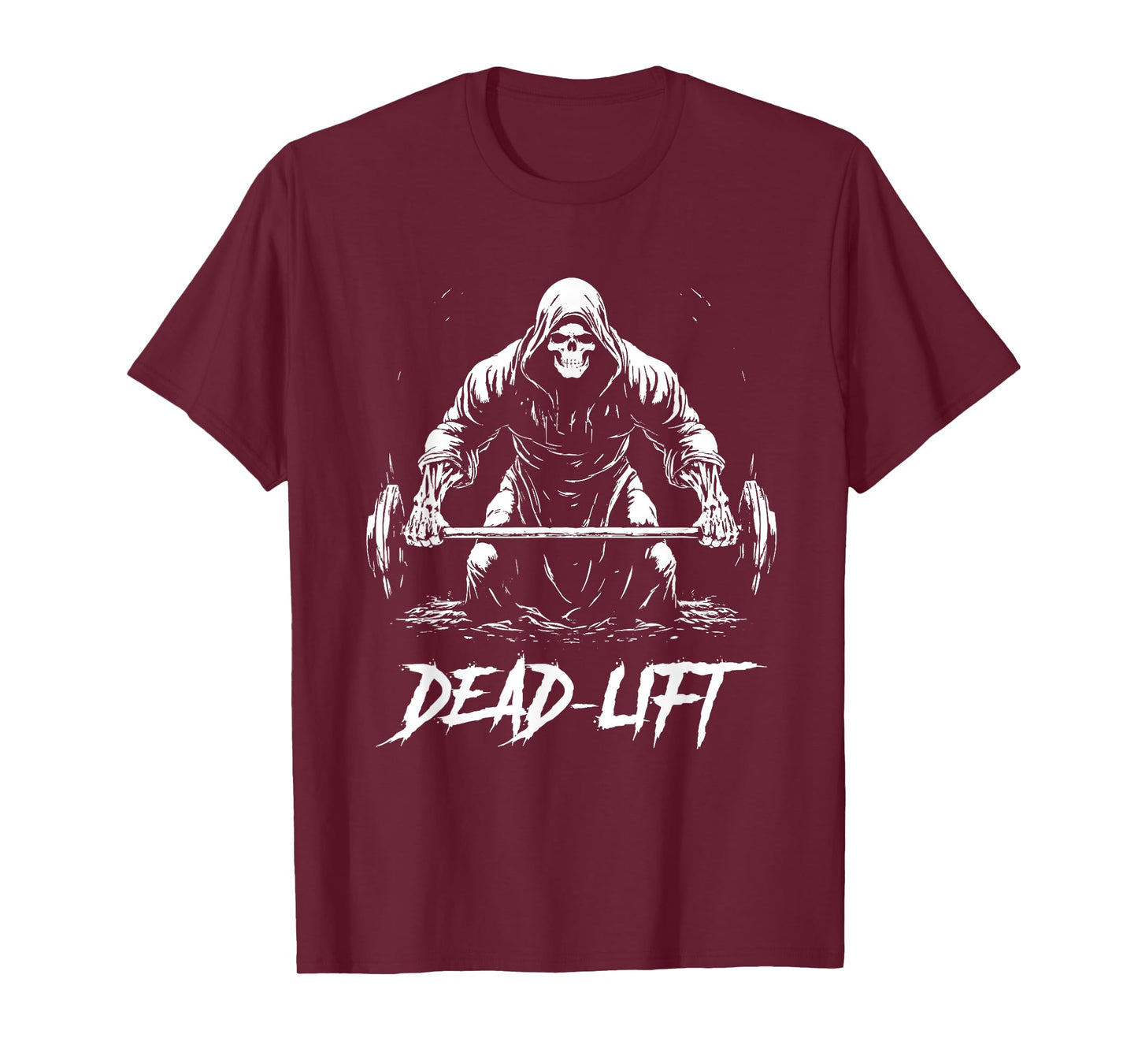 Funny Dead Lift Grim Reaper Halloween Gym Weights Training T-Shirt
