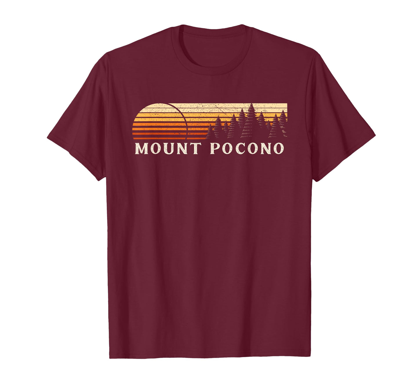 Mount Pocono, PA Vintage Evergreen Sunset Eighties Retro T-Shirt