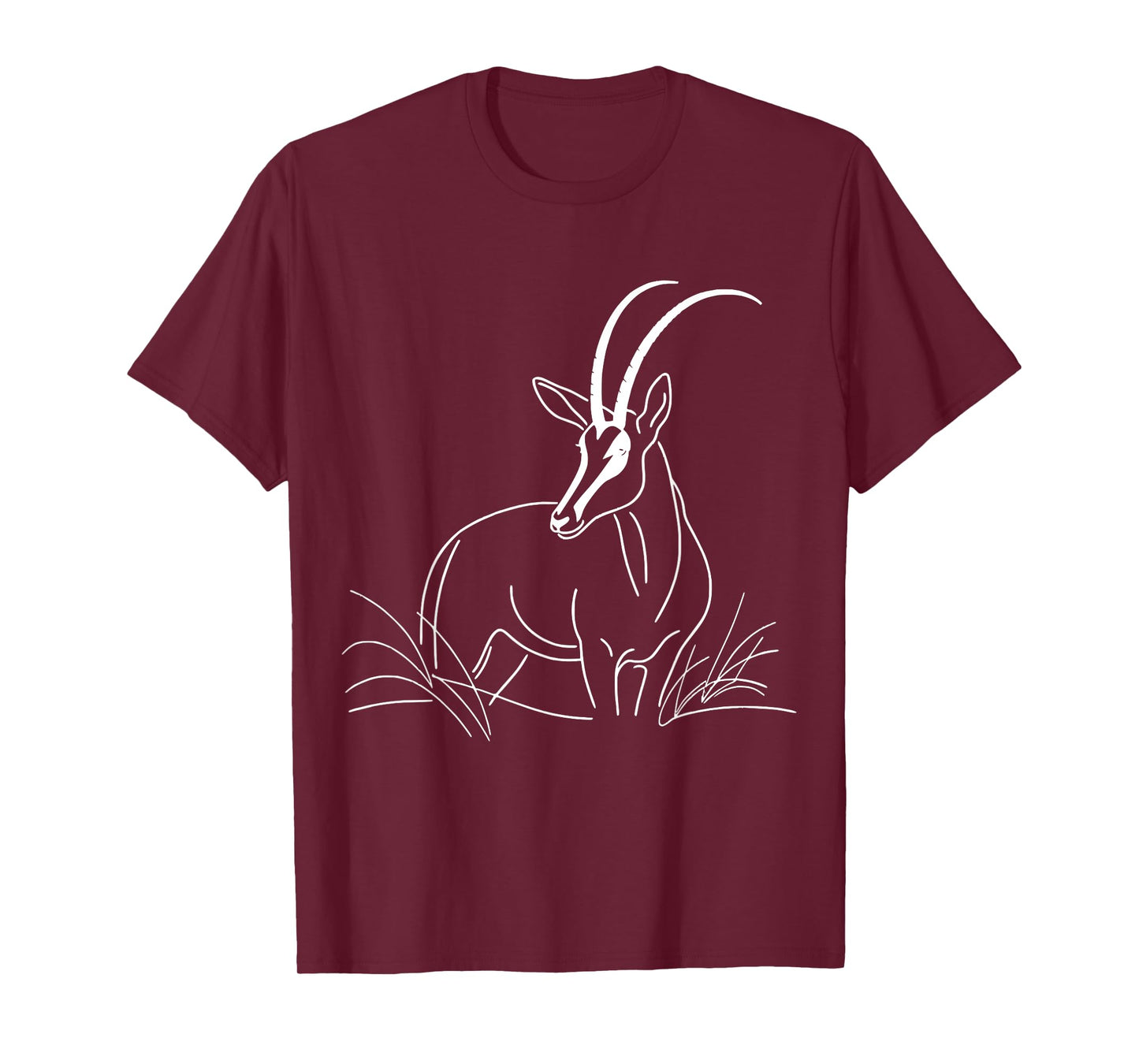 Sable Antelope Antelope Line Art Mammal Art Zoologist T-Shirt
