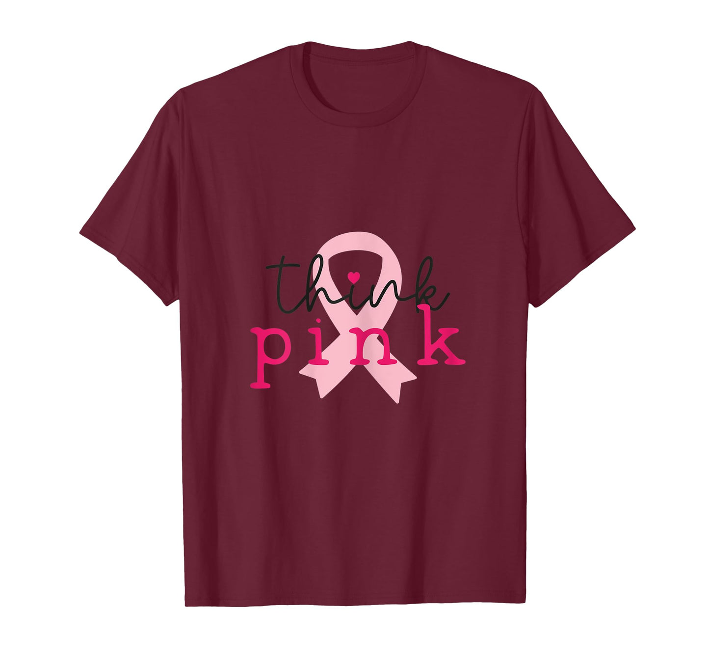 Womens Think Pink October Breast Cancer Awareness T-Shirt