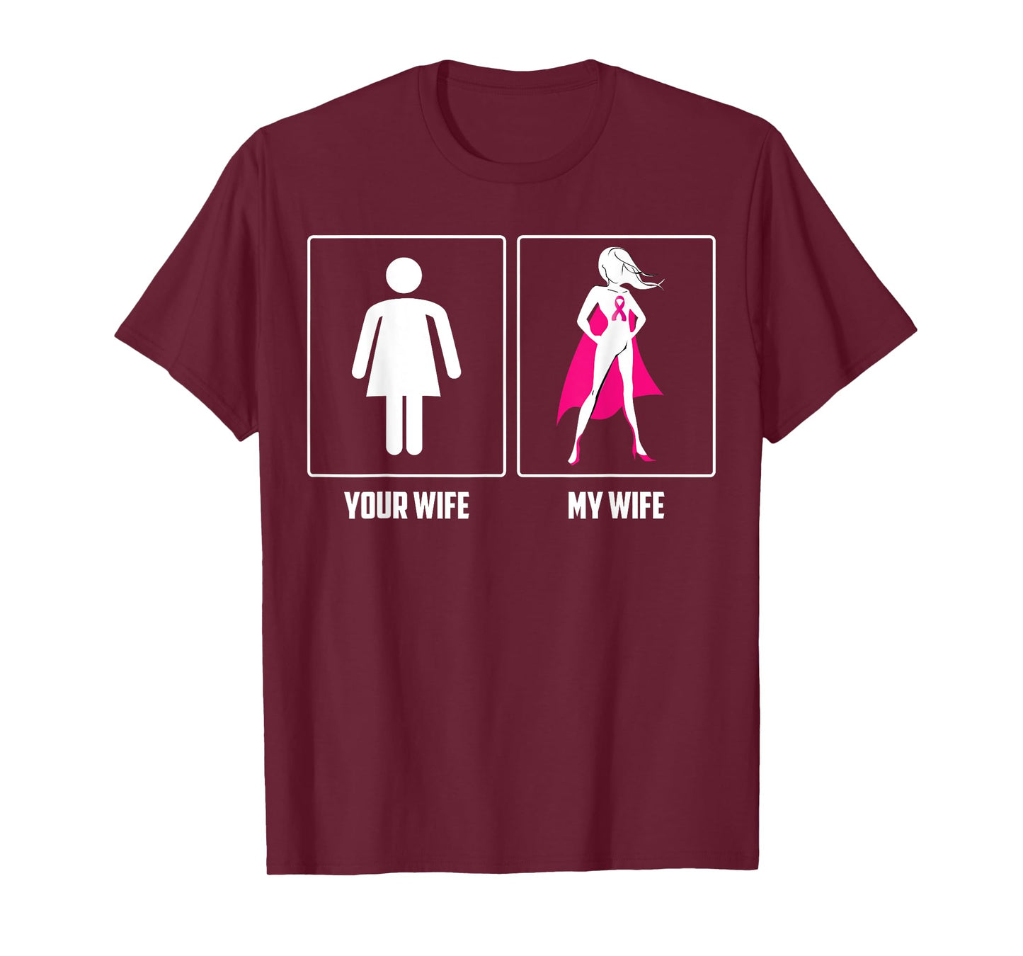 MY WIFE BREAST CANCER SURVIVOR SUPERHERO Pink Ribbon Men T-Shirt