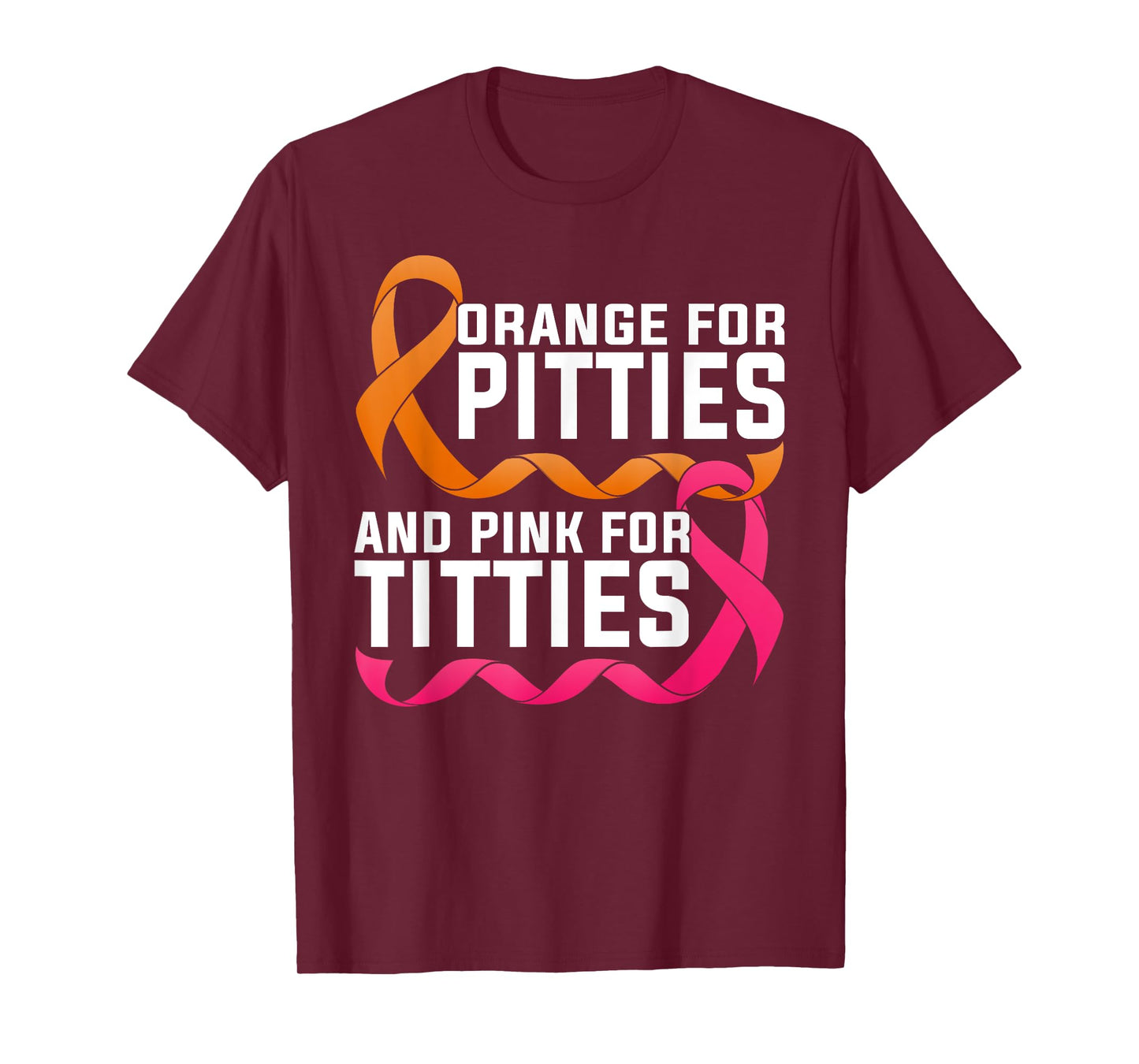 Pitbull And Breast Cancer Awareness Pitties Titties Ribbons T-Shirt