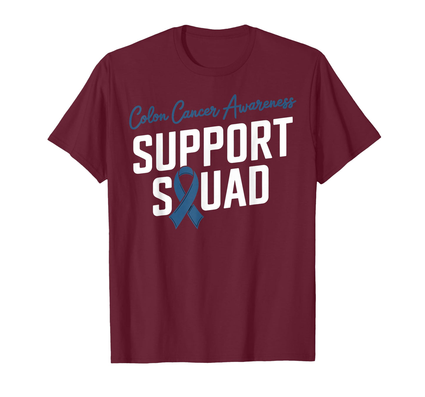 Dark Blue Ribbon Support Squad for Colon cancer Awareness T-Shirt