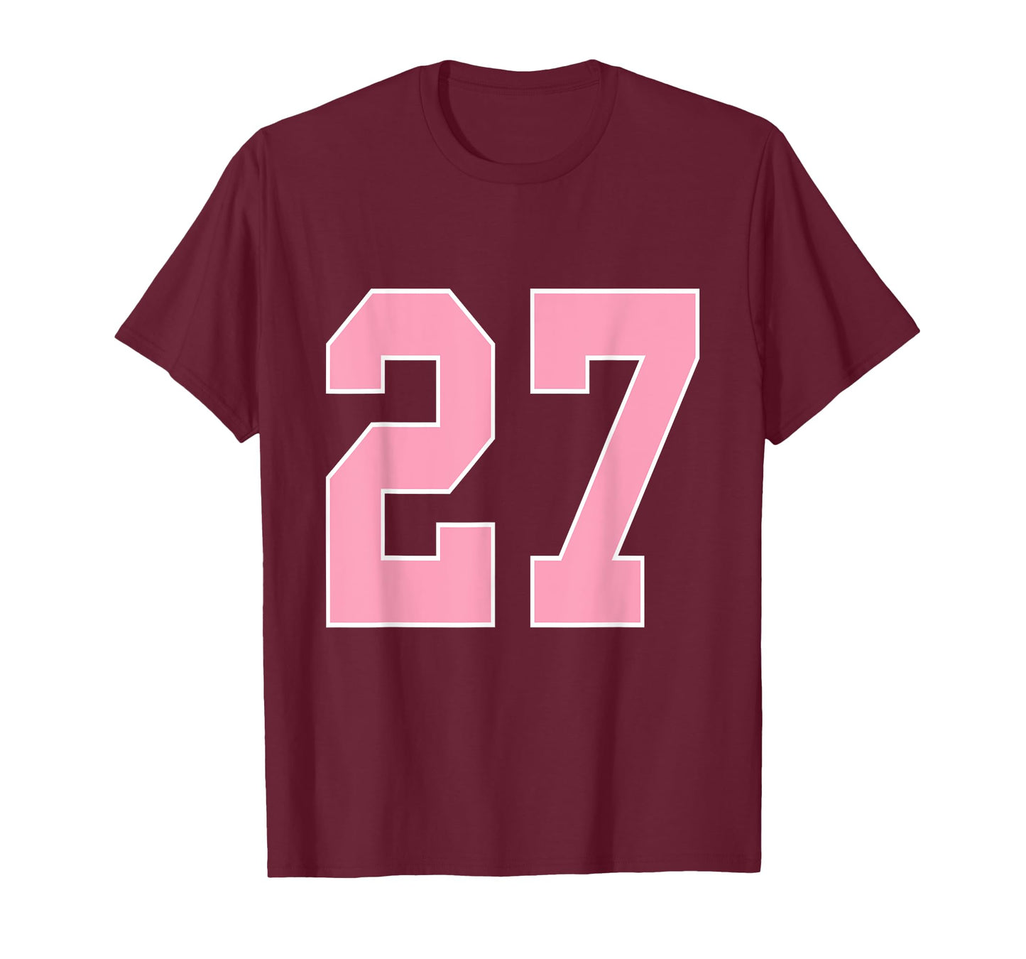 Number 27 Shirt Pink Football Basketball Breast Cancer Aware T-Shirt