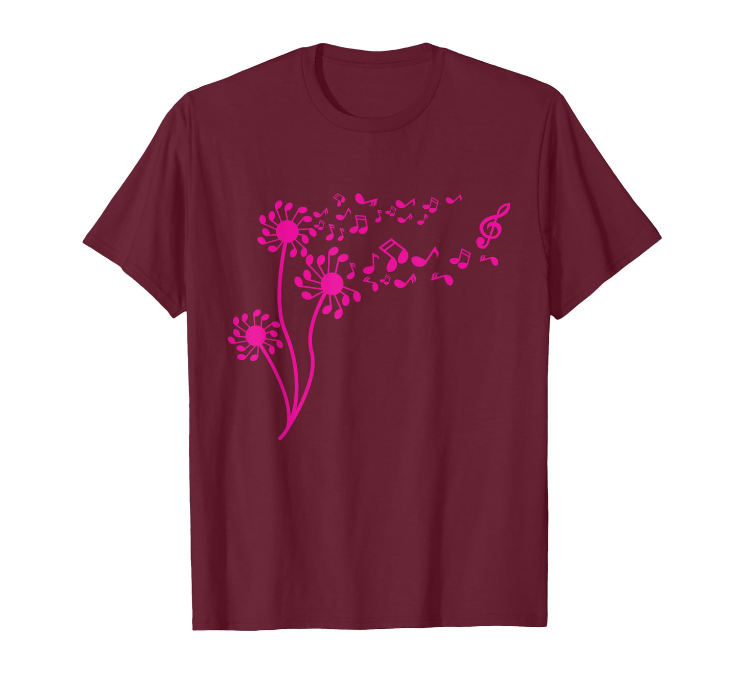 Funny Dandelion Music Note Flower Lover Gift Men Women Kids T-Shirt
