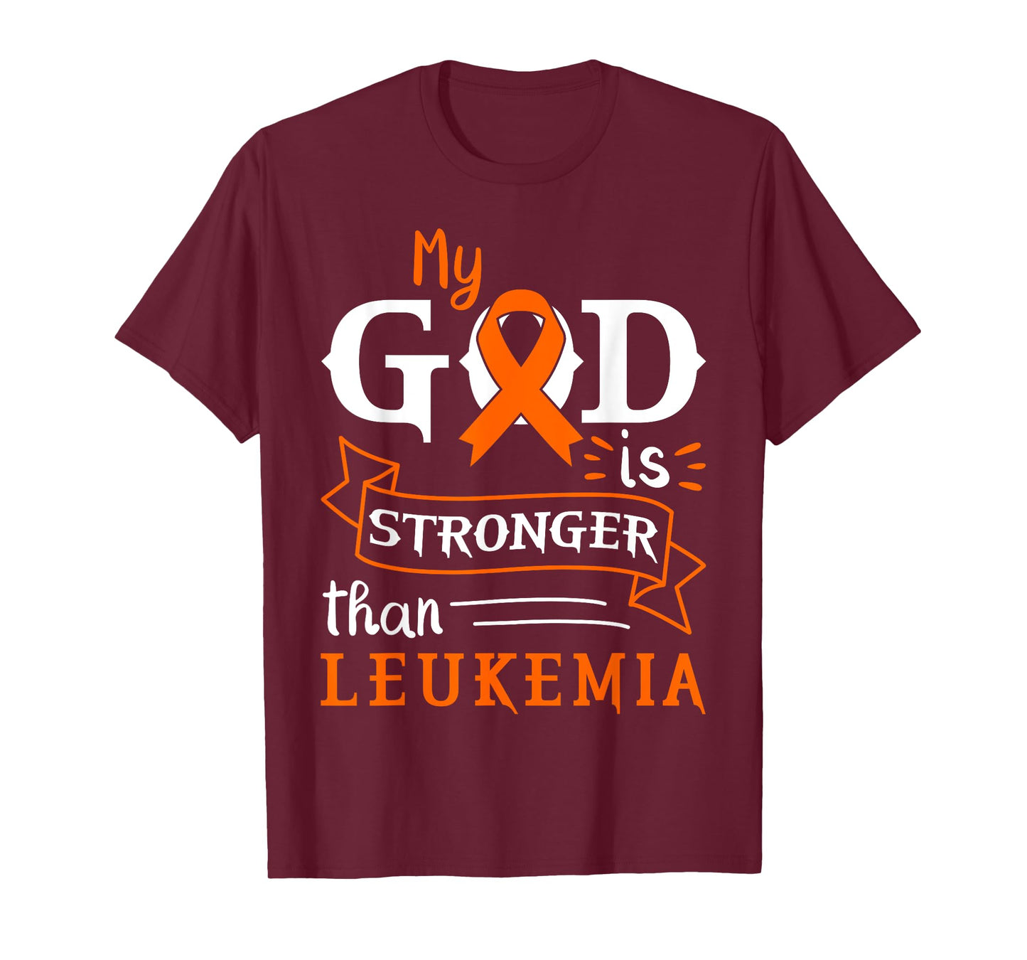 My God Is Stronger Than Leukemia Awareness Heart T-Shirt