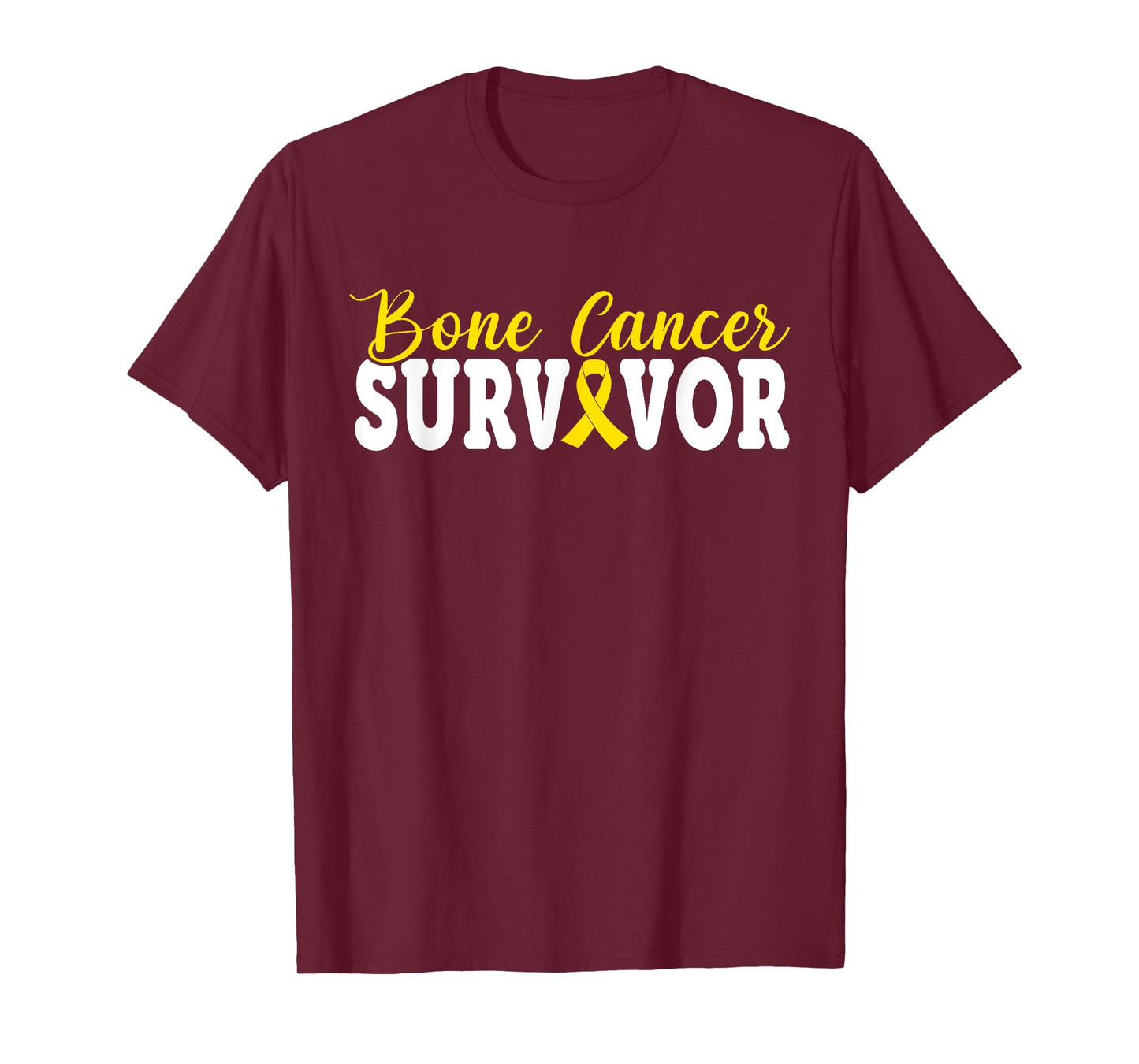 Bone Cancer Survivor Yellow Rebbon Sarcoma Cancer Awareness T-Shirt